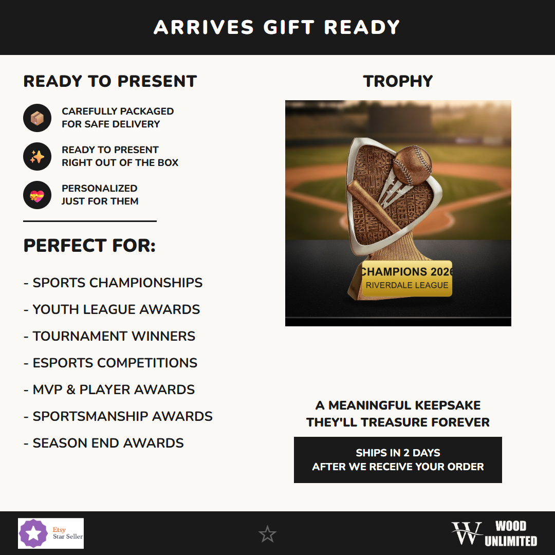Gift-ready personalized Baseball Triad Resin Award resin award, perfect for ceremonies, retirements, and corporate recognition