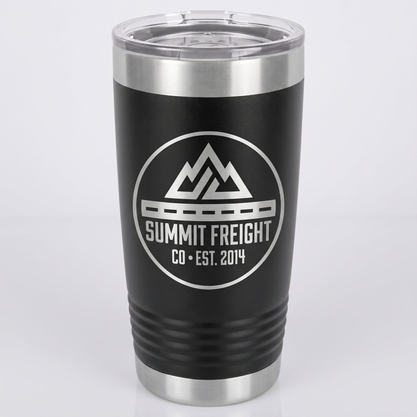 Custom Branded 20oz Tumbler laser-engraved with a company logo
