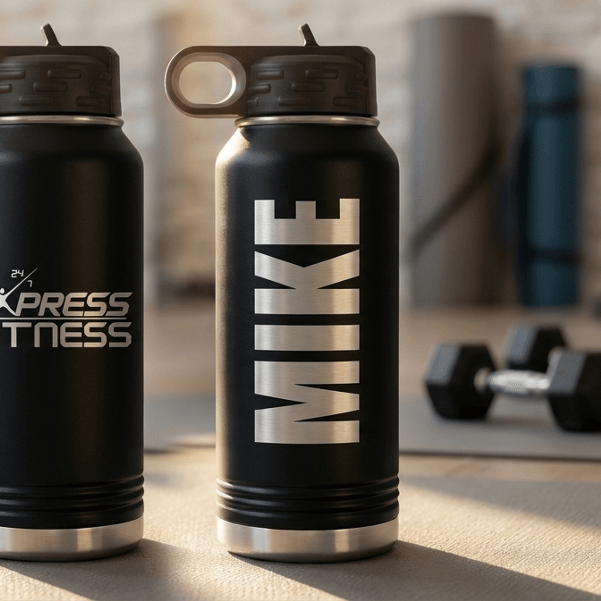 Express Fitness 24/7 — 32oz Water Bottle with personalized name - laser engraved