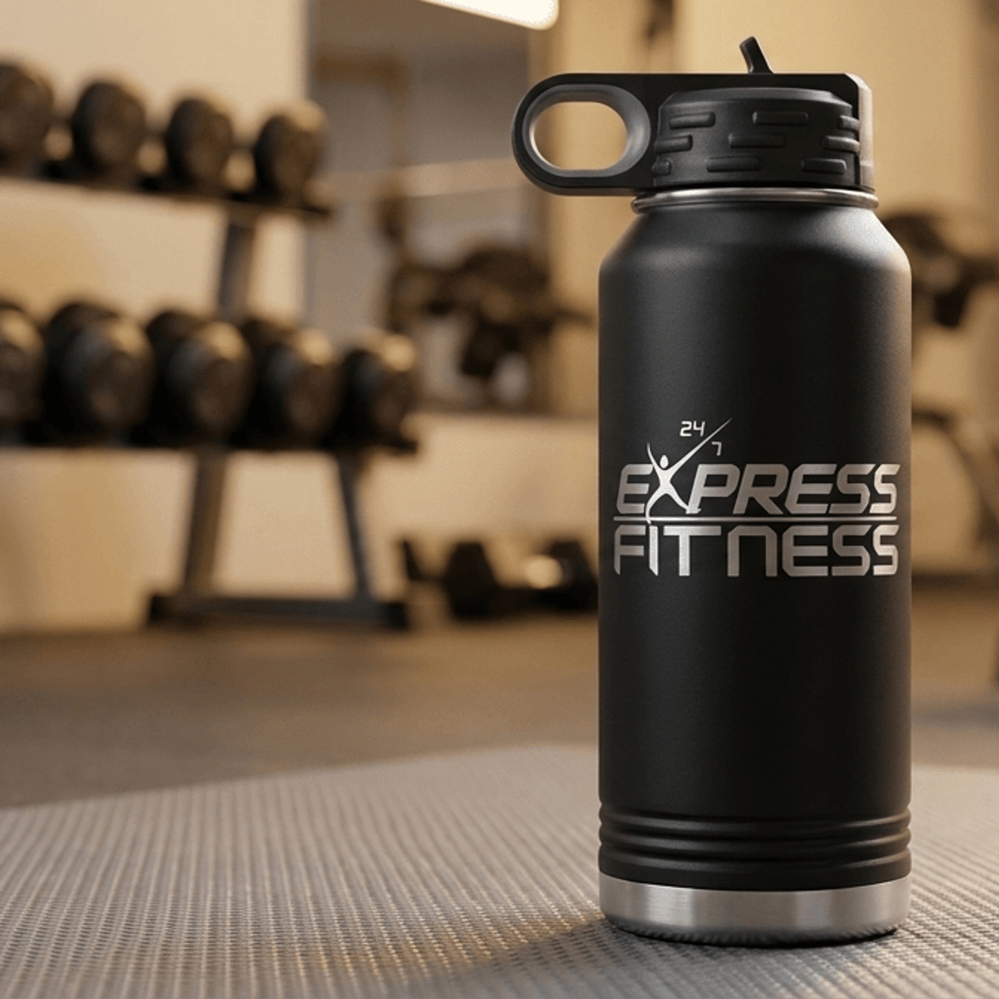 Express Fitness 24/7 — 32oz Water Bottle - Express Fitness 24/7 laser engraved