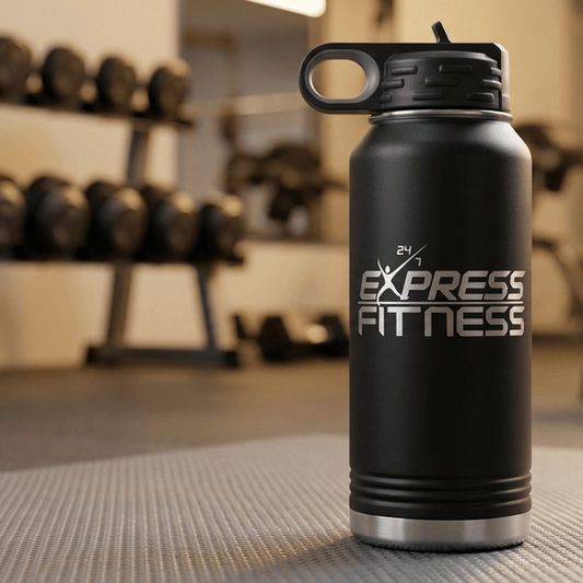 Express Fitness 24/7 — 32oz Water Bottle - Express Fitness 24/7 laser engraved