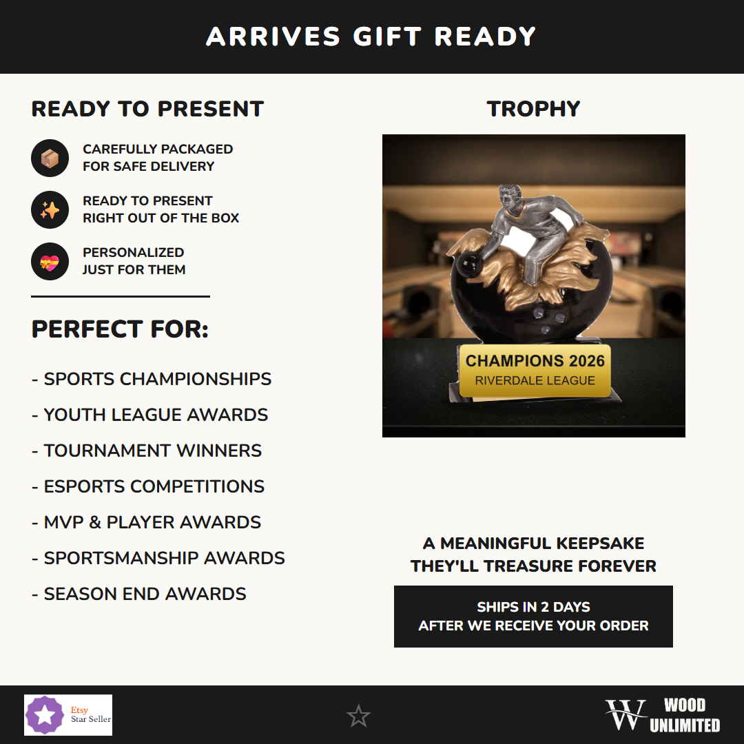 Gift-ready personalized Bowling Xploding Resin Award resin award, perfect for ceremonies, retirements, and corporate recognition