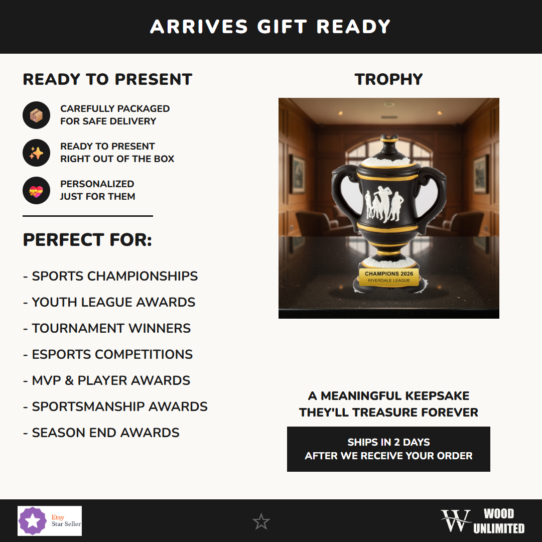 Gift-ready personalized Ceramic Golf Cup cup trophy, perfect for ceremonies, retirements, and corporate recognition