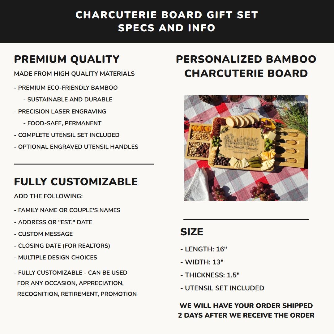 Personalized Charcuterie Board Housewarming Gift — view 2