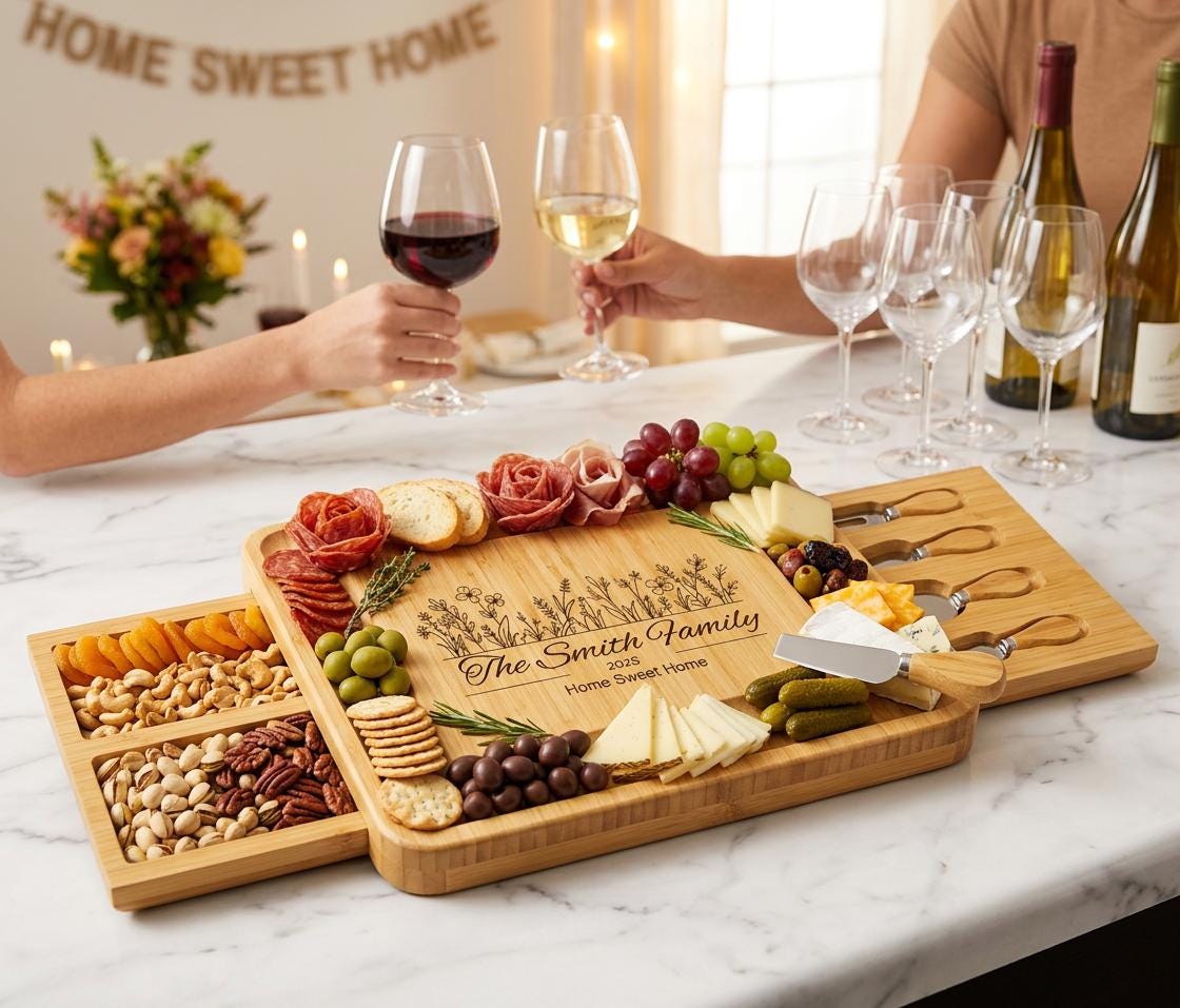Personalized Charcuterie Board Housewarming Gift — view 3