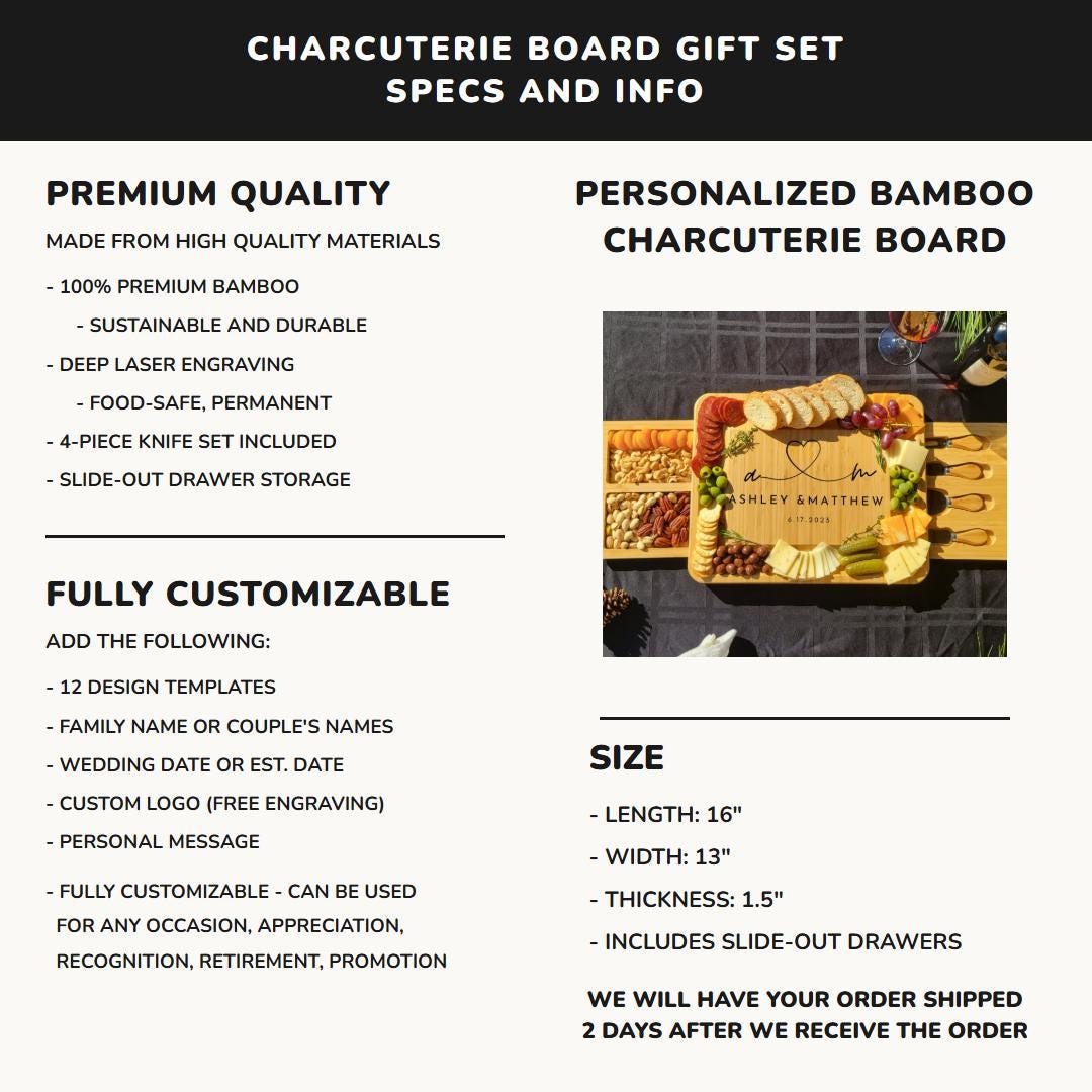 Personalized Charcuterie Board Gift Set — view 10