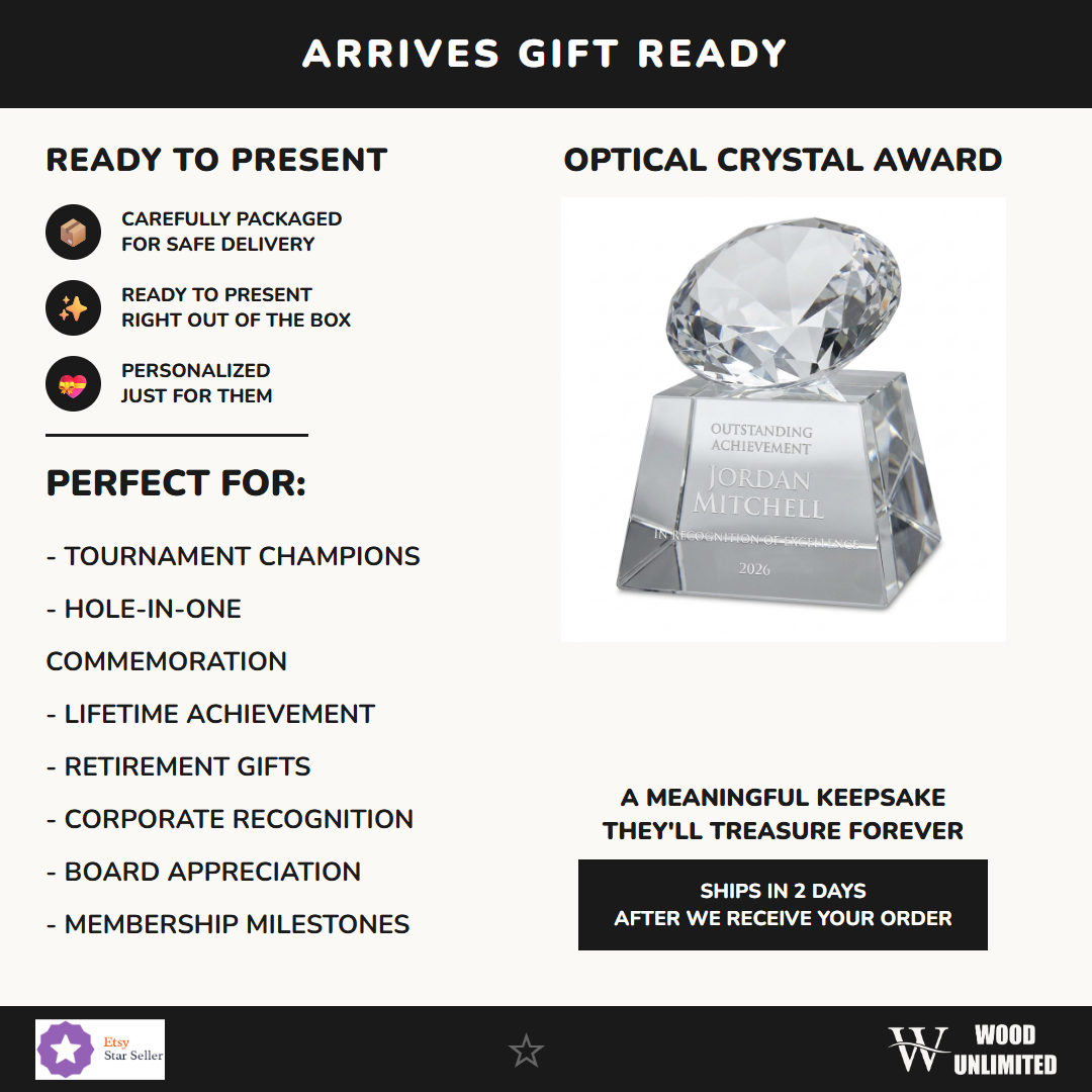 Gift-ready personalized Elegant Crystal Football On Tall Crystal Base Award crystal award, perfect for ceremonies, retirements, and corporate recognition