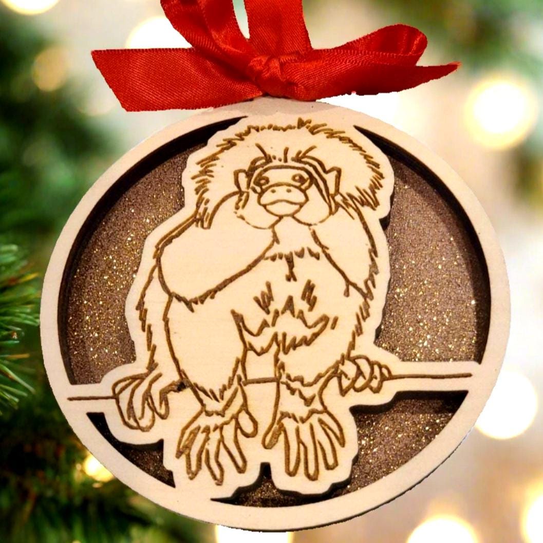 Cotton Top Tamarin Christmas Ornament - Personalized Christmas Ornament for - Personalized Holiday Ornament