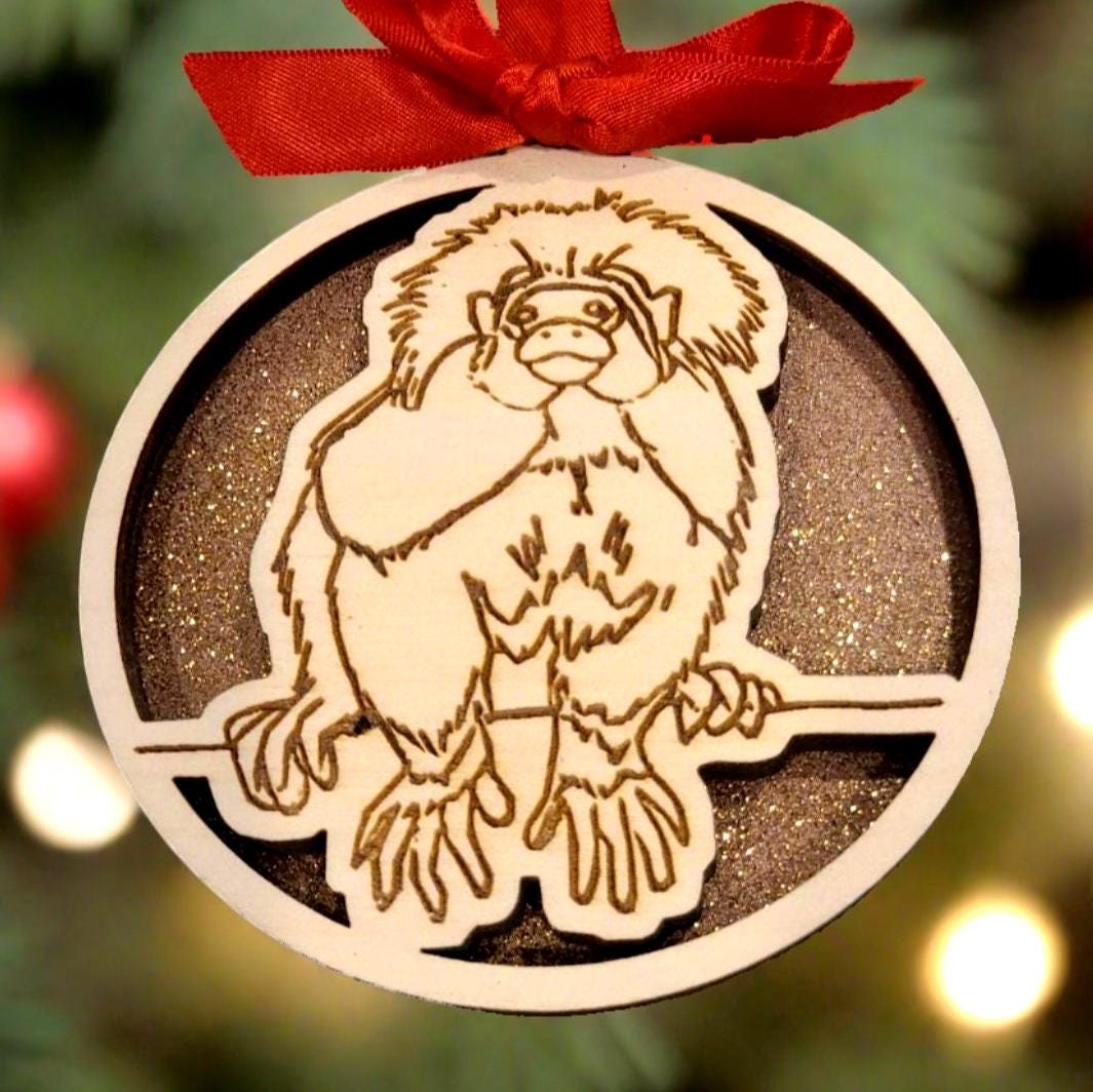 Cotton Top Tamarin Christmas Ornament - Personalized Christmas Ornament for - Personalized Holiday Ornament