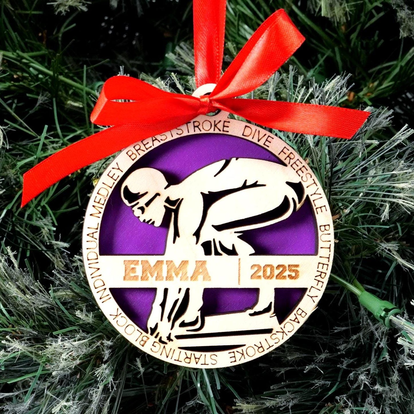 Personalized Swimming Christmas Ornament Gift for Swimmer, Swimmer Gift, Christmas Gift for Swimming Enthusiast - Personalized Holiday Ornament