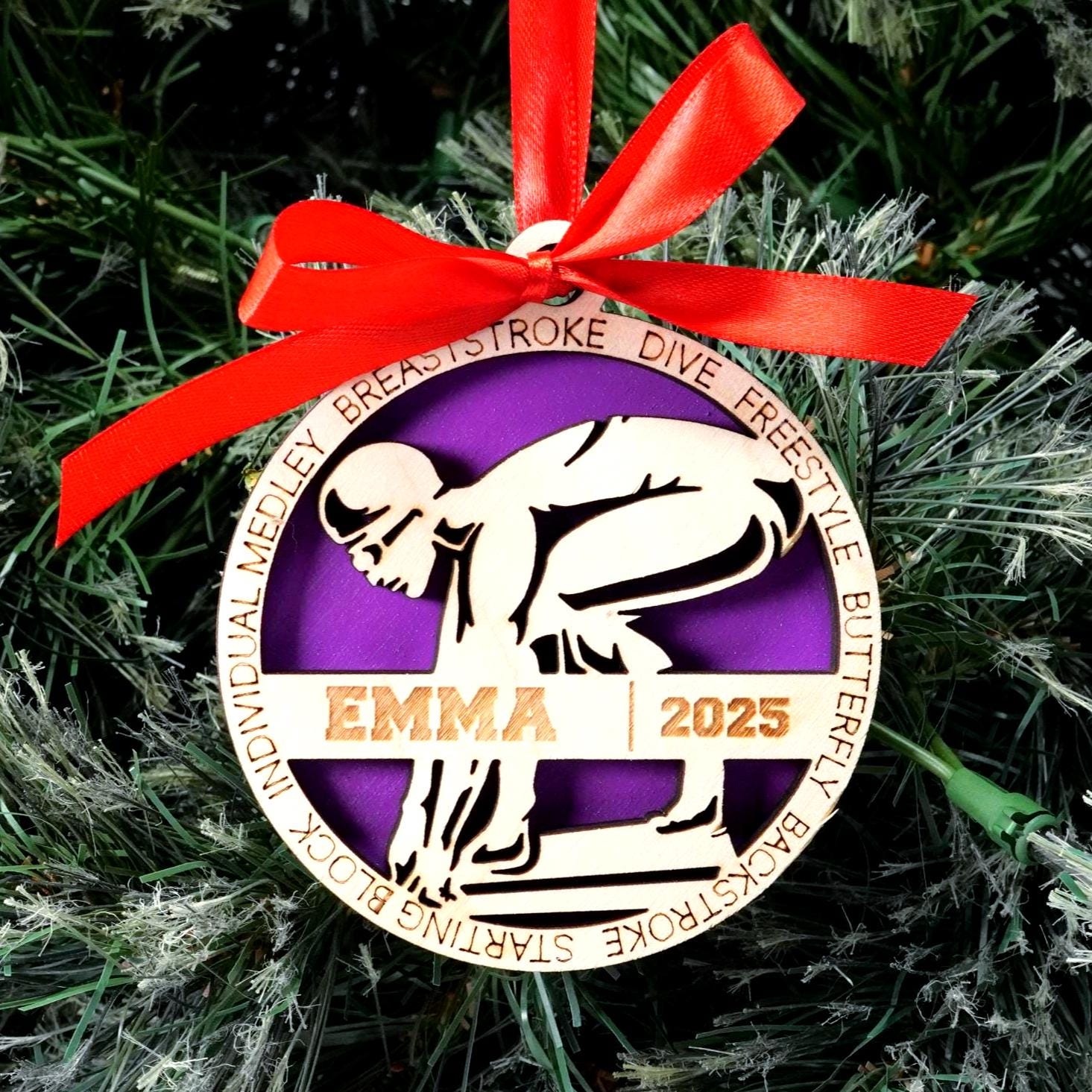 Personalized Swimming Christmas Ornament Gift for Swimmer, Swimmer Gift, Christmas Gift for Swimming Enthusiast - Personalized Holiday Ornament
