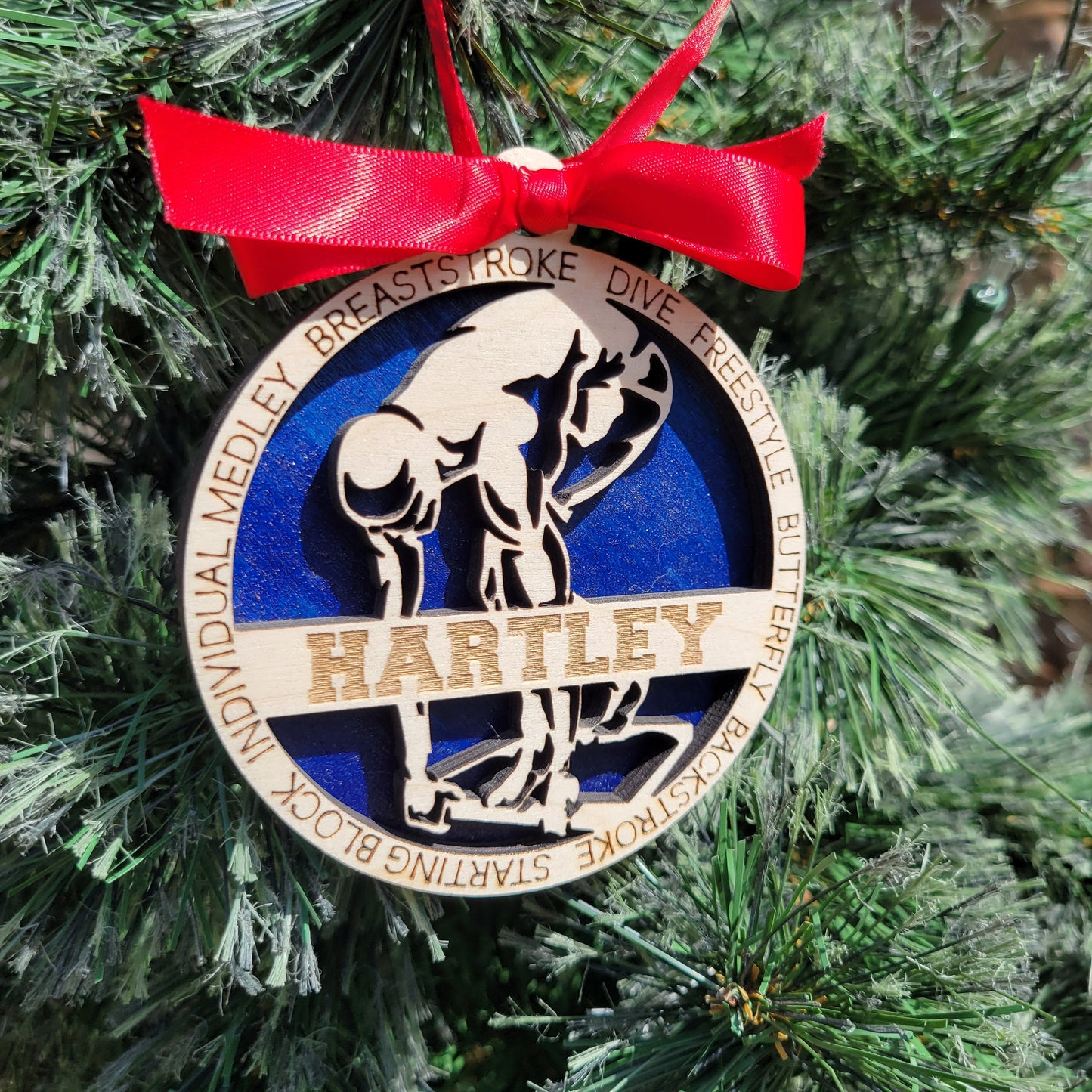 Personalized Swimming Christmas Ornament Gift for Swimmer, Swimmer Gift, Christmas Gift for Swimming Enthusiast - Personalized Holiday Ornament