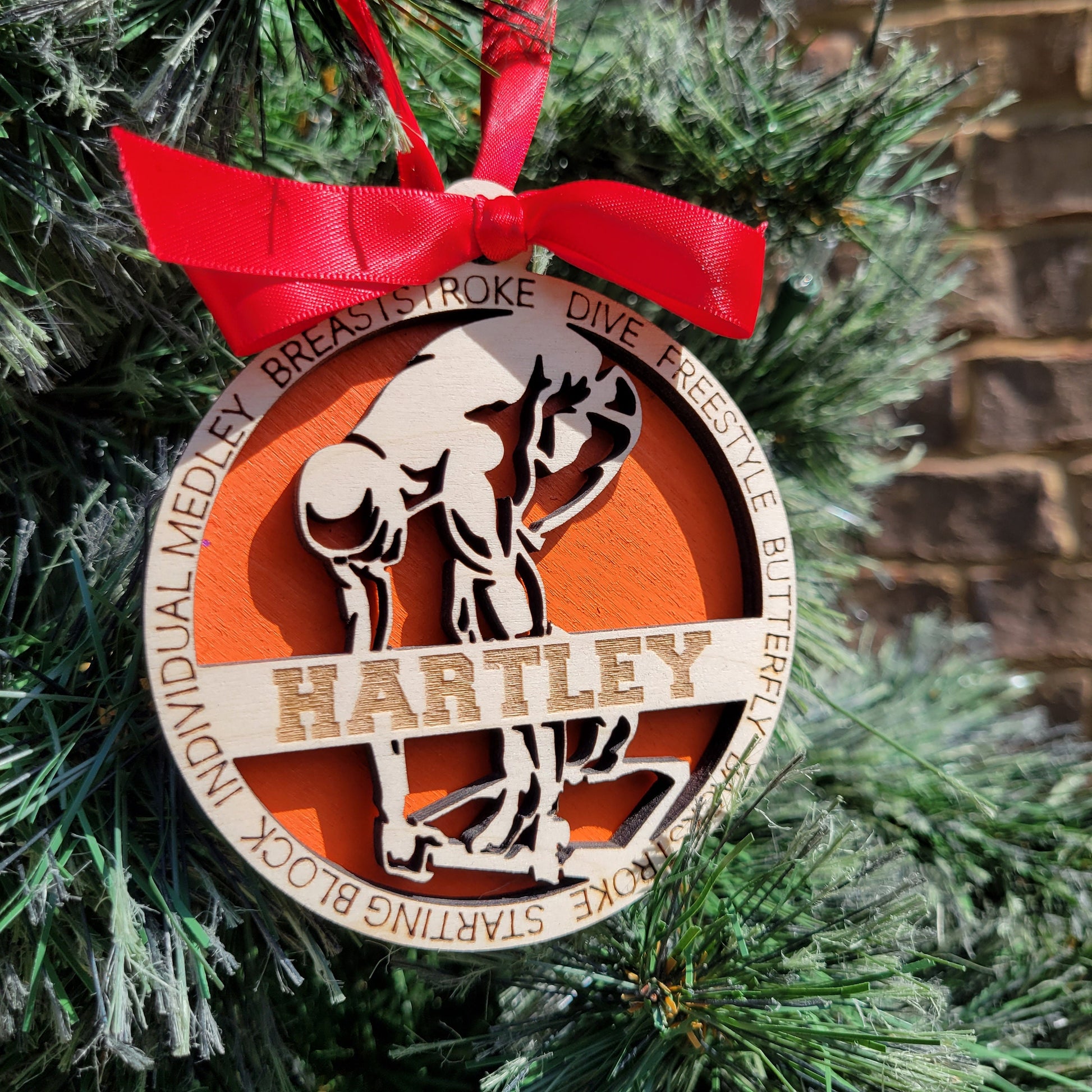 Personalized Swimming Christmas Ornament Gift for Swimmer, Swimmer Gift, Christmas Gift for Swimming Enthusiast - Personalized Holiday Ornament