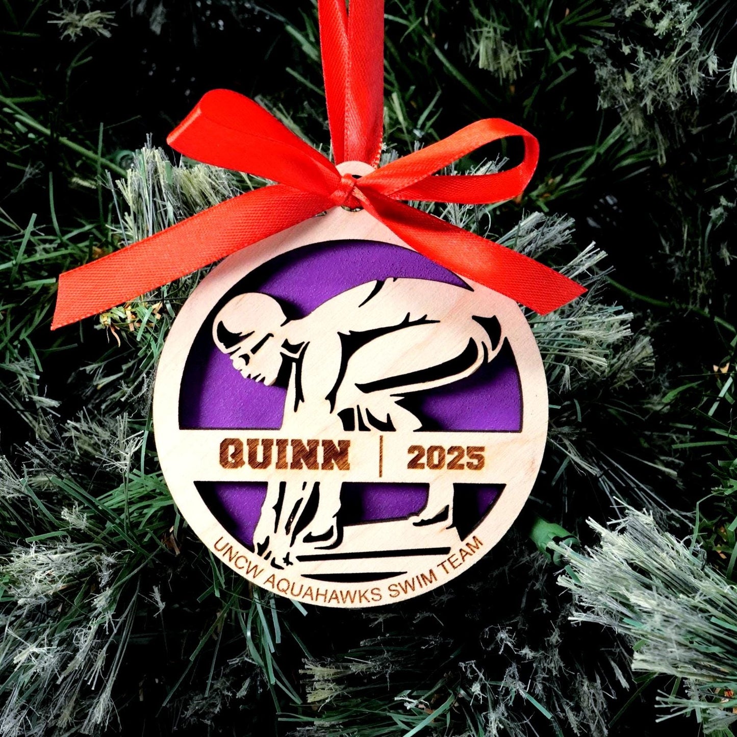 Personalized Swimming Christmas Ornament Gift for Swimmer, Swimmer Gift, Christmas Gift for Swimming Enthusiast - Personalized Holiday Ornament