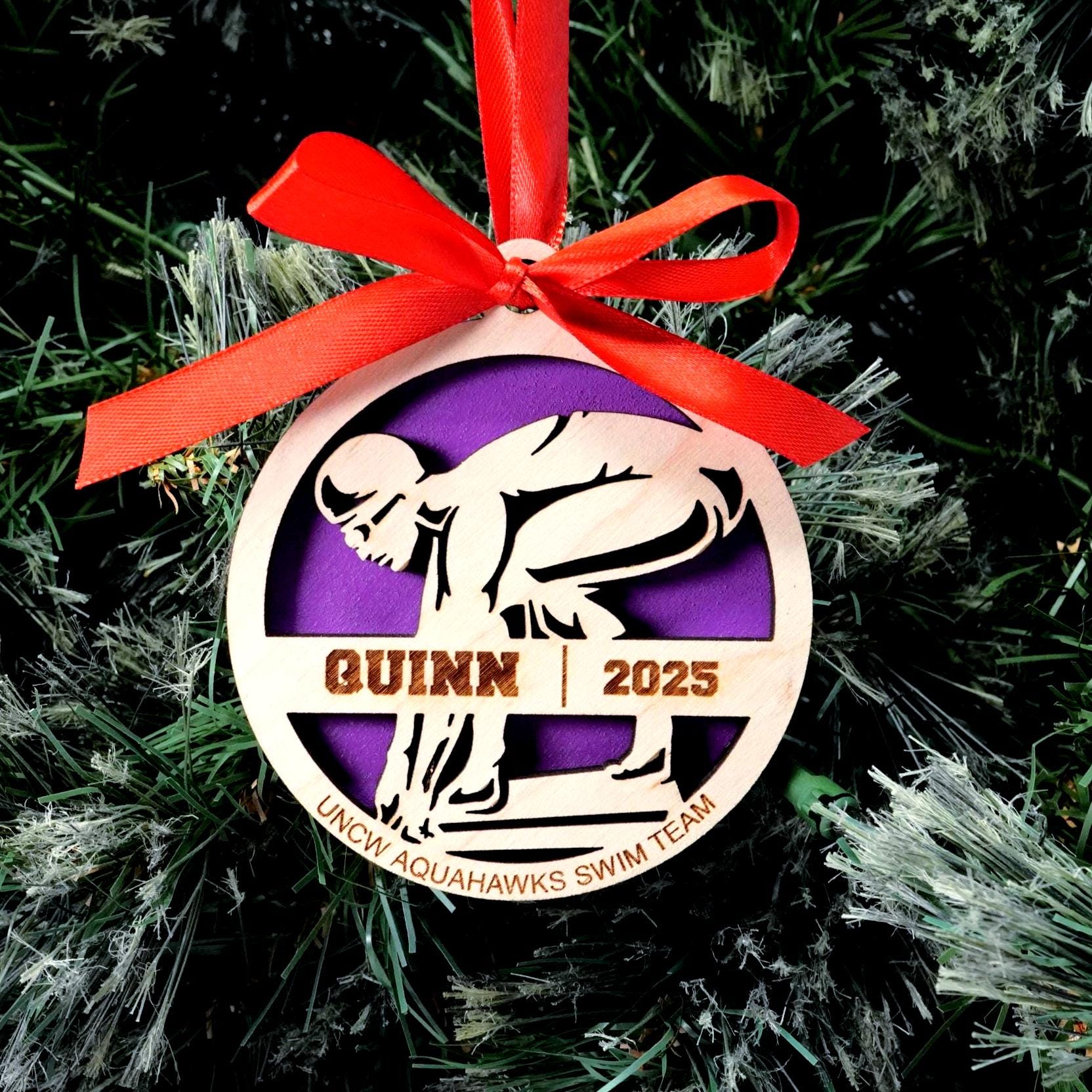 Personalized Swimming Christmas Ornament Gift for Swimmer, Swimmer Gift, Christmas Gift for Swimming Enthusiast - Personalized Holiday Ornament