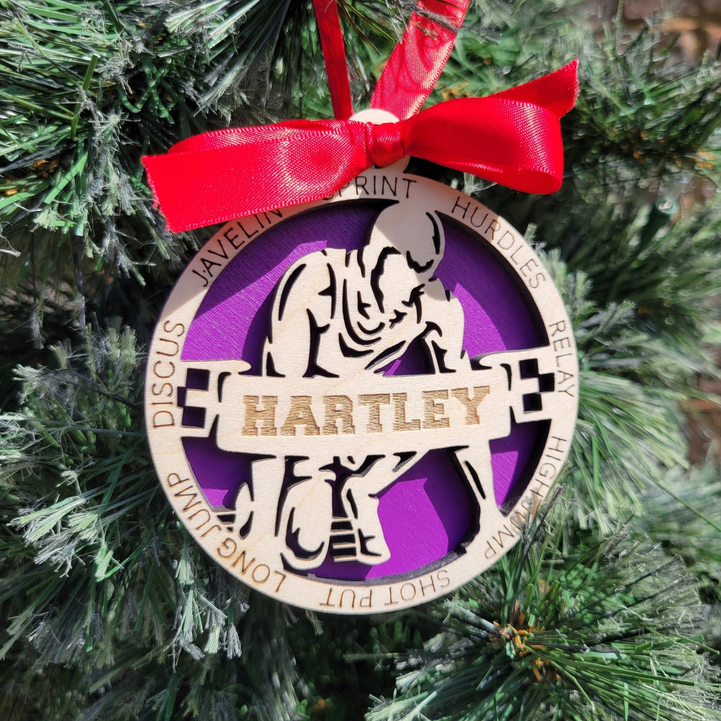 Personalized Track and Field Christmas Ornament Gift | Custom Runner Ornament for Track Athletes, Sprinters & Coaches | Track Christmas Gift - Personalized Holiday Ornament