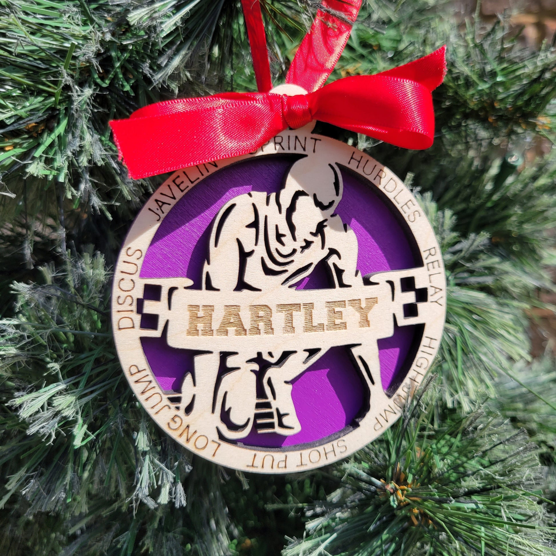 Personalized Track and Field Christmas Ornament Gift | Custom Runner Ornament for Track Athletes, Sprinters & Coaches | Track Christmas Gift - Personalized Holiday Ornament