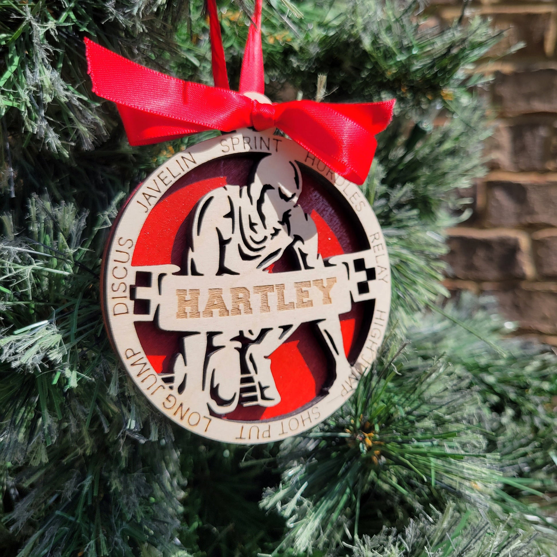 Personalized Track and Field Christmas Ornament Gift | Custom Runner Ornament for Track Athletes, Sprinters & Coaches | Track Christmas Gift - Personalized Holiday Ornament