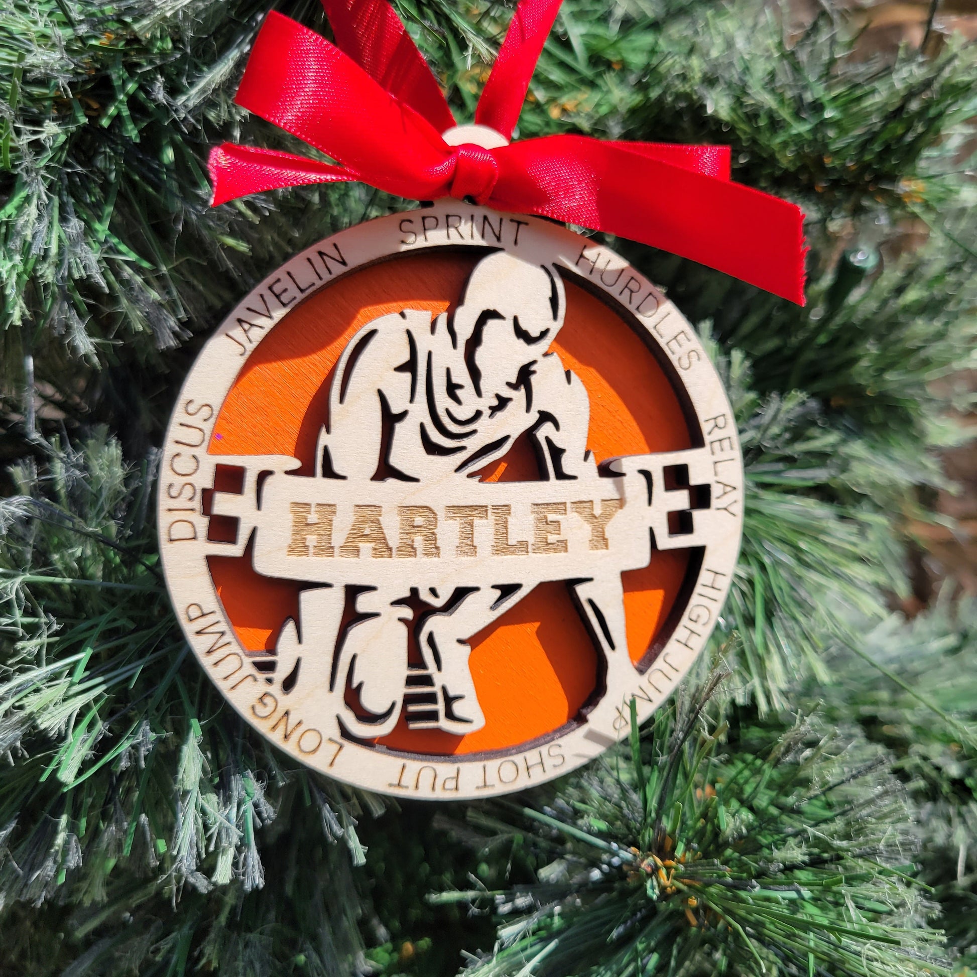 Personalized Track and Field Christmas Ornament Gift | Custom Runner Ornament for Track Athletes, Sprinters & Coaches | Track Christmas Gift - Personalized Holiday Ornament