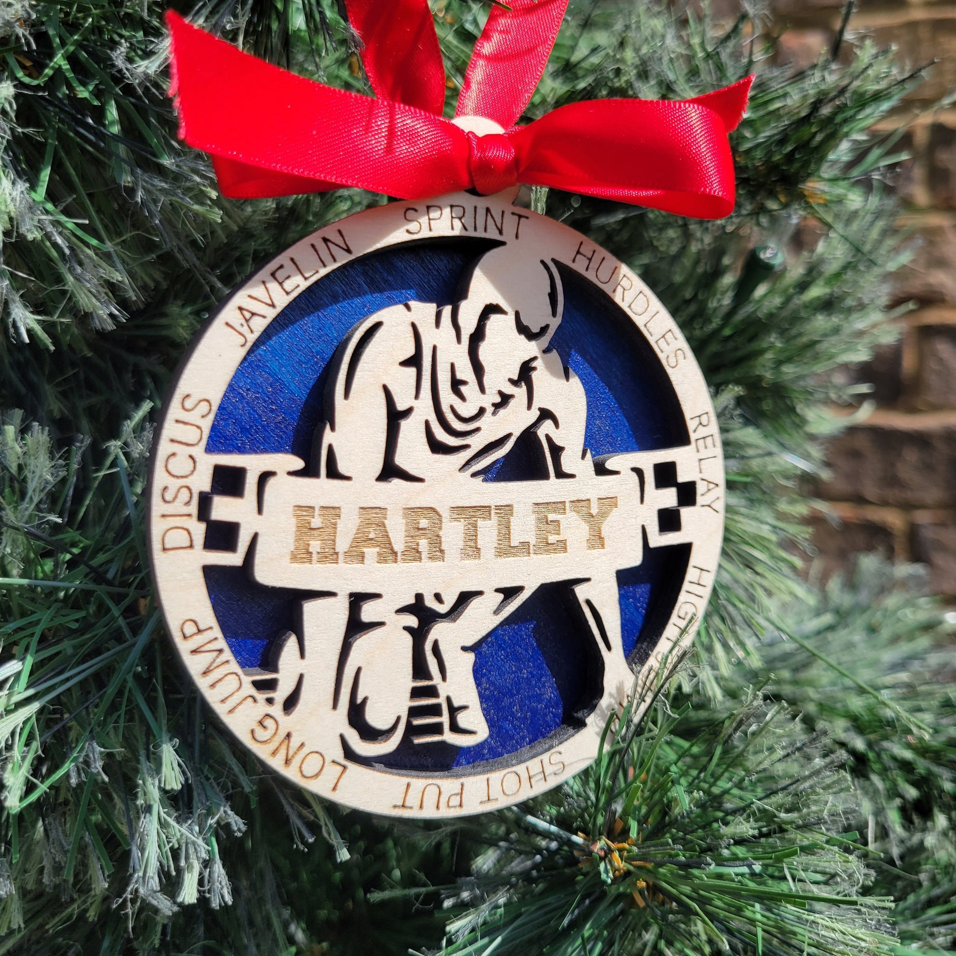 Personalized Track and Field Christmas Ornament Gift | Custom Runner Ornament for Track Athletes, Sprinters & Coaches | Track Christmas Gift - Personalized Holiday Ornament