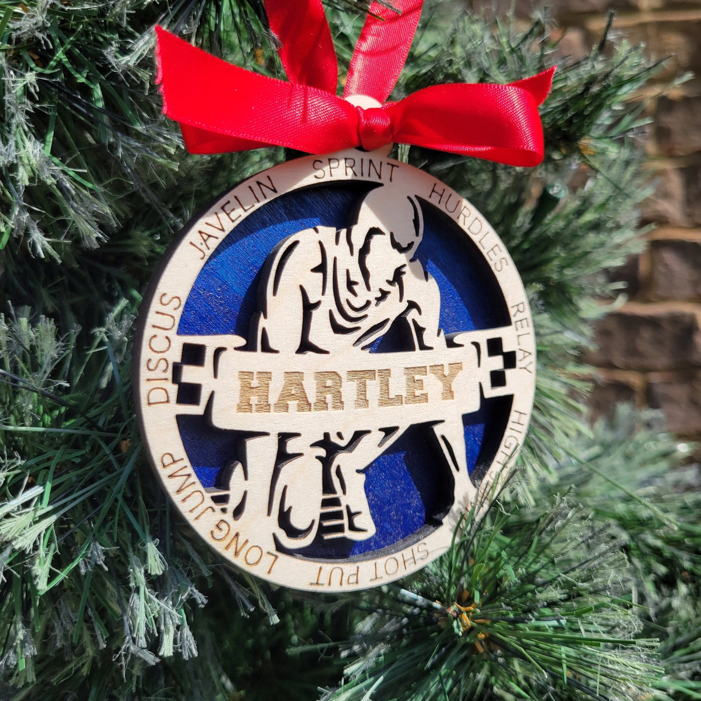 Personalized Track and Field Christmas Ornament Gift | Custom Runner Ornament for Track Athletes, Sprinters & Coaches | Track Christmas Gift - Personalized Holiday Ornament