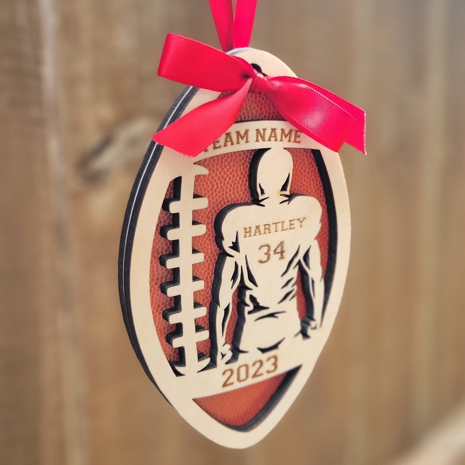 Personalized Football Christmas Ornament Gift for Football Player, Christmas Gift for Football Team, Personalized Football Player Gift - Personalized Holiday Ornament