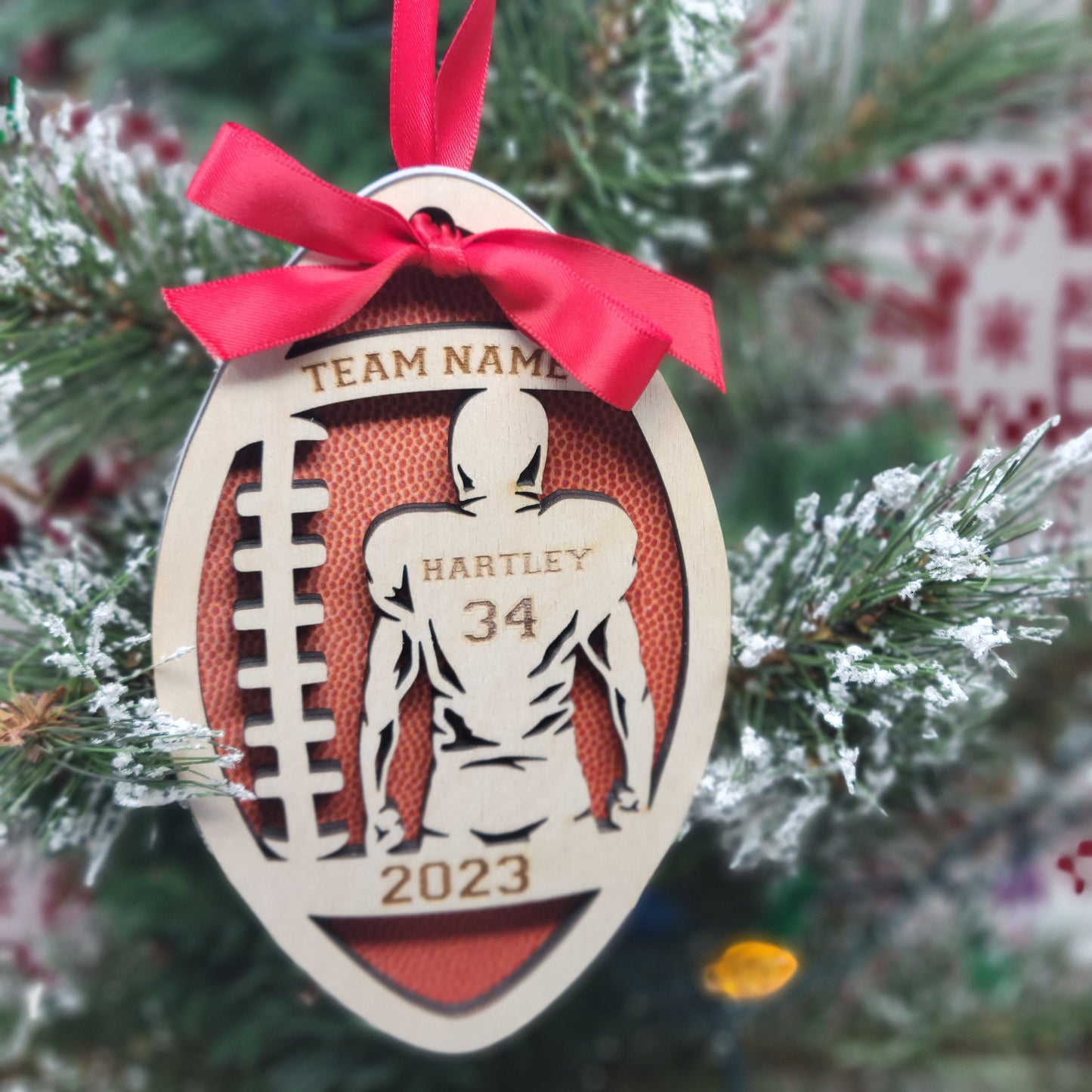 Personalized Football Christmas Ornament Gift for Football Player, Christmas Gift for Football Team, Personalized Football Player Gift - Personalized Holiday Ornament