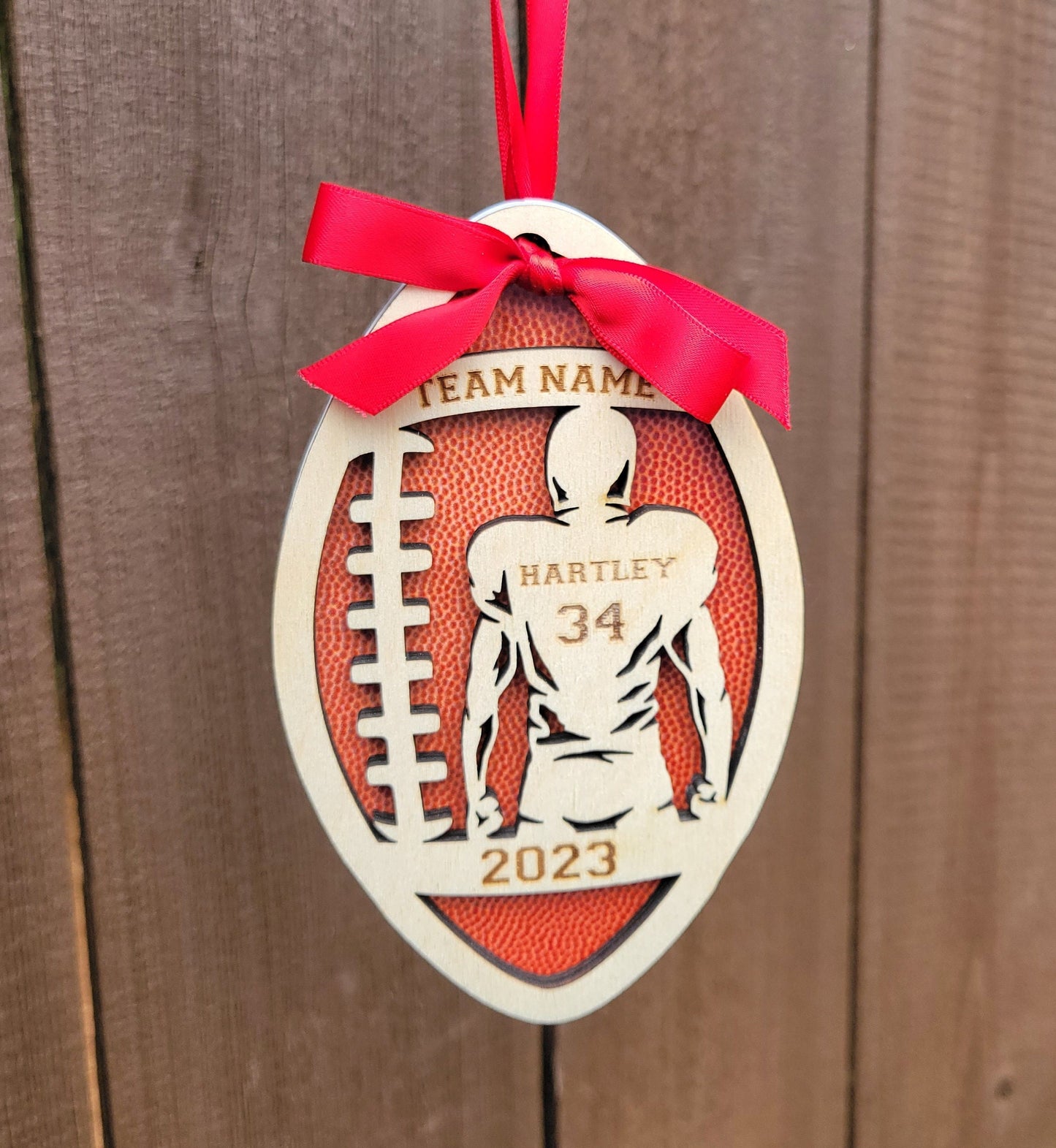 Personalized Football Christmas Ornament Gift for Football Player, Christmas Gift for Football Team, Personalized Football Player Gift - Personalized Holiday Ornament