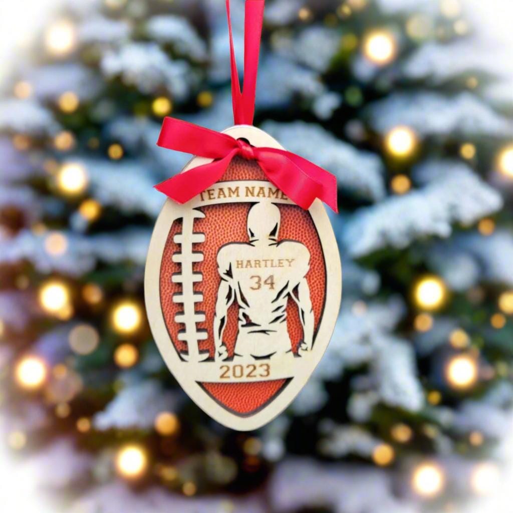 Personalized Football Christmas Ornament Gift for Football Player, Christmas Gift for Football Team, Personalized Football Player Gift - Personalized Holiday Ornament