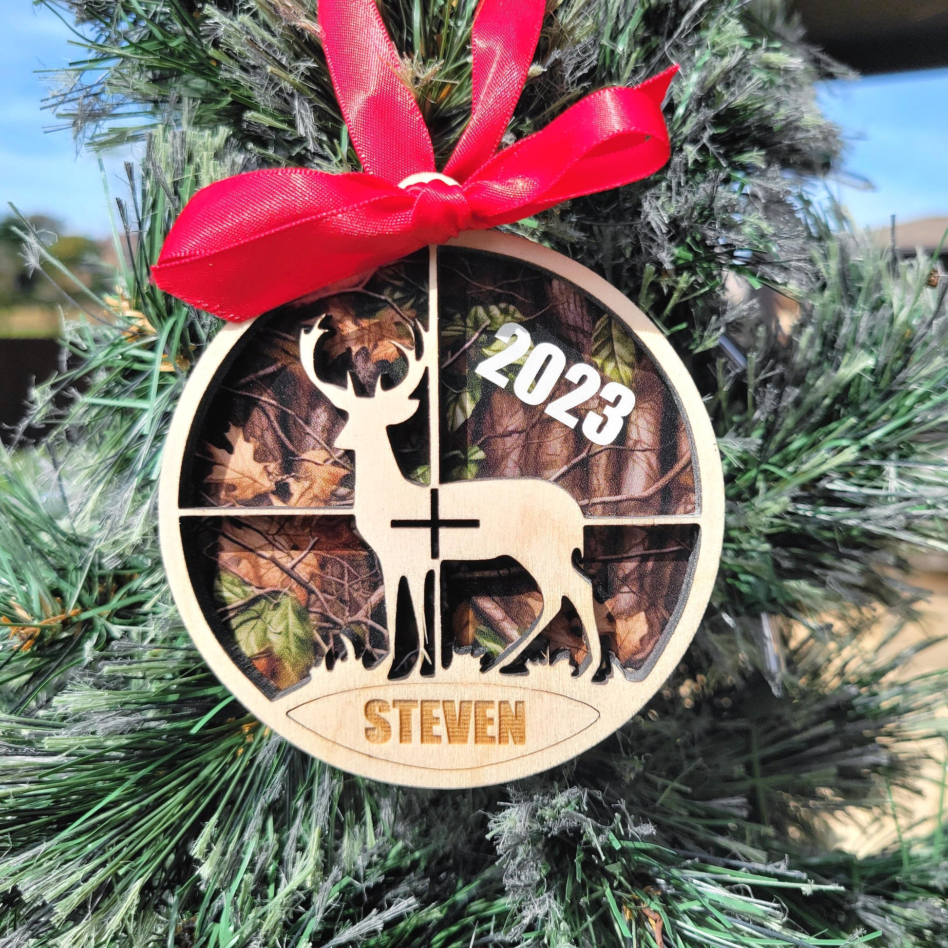 Personalized Hunting Christmas Ornament Gift for Hunter, Hunting Christmas Ornament, Camouflage Hunter Christmas Gift for Hunter 2025! - Personalized Holiday Ornament