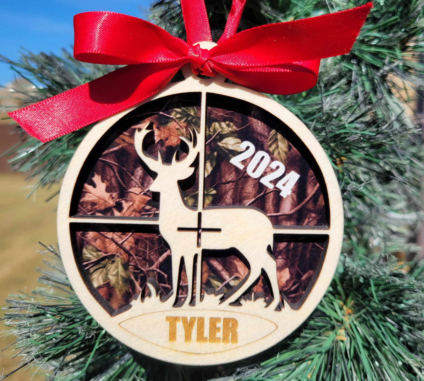 Personalized Hunting Christmas Ornament Gift for Hunter, Hunting Christmas Ornament, Camouflage Hunter Christmas Gift for Hunter 2025! - Personalized Holiday Ornament
