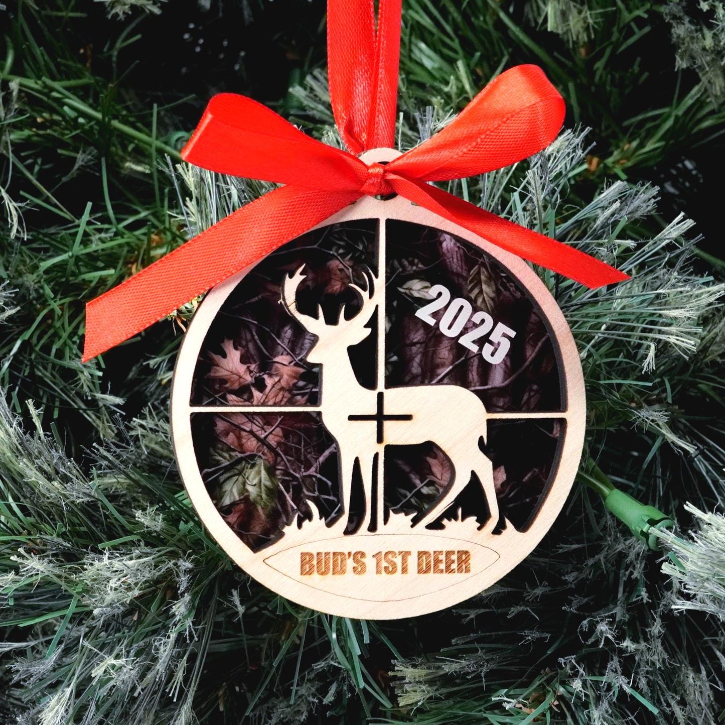 Personalized Hunting Christmas Ornament Gift for Hunter, Hunting Christmas Ornament, Camouflage Hunter Christmas Gift for Hunter 2025! - Personalized Holiday Ornament