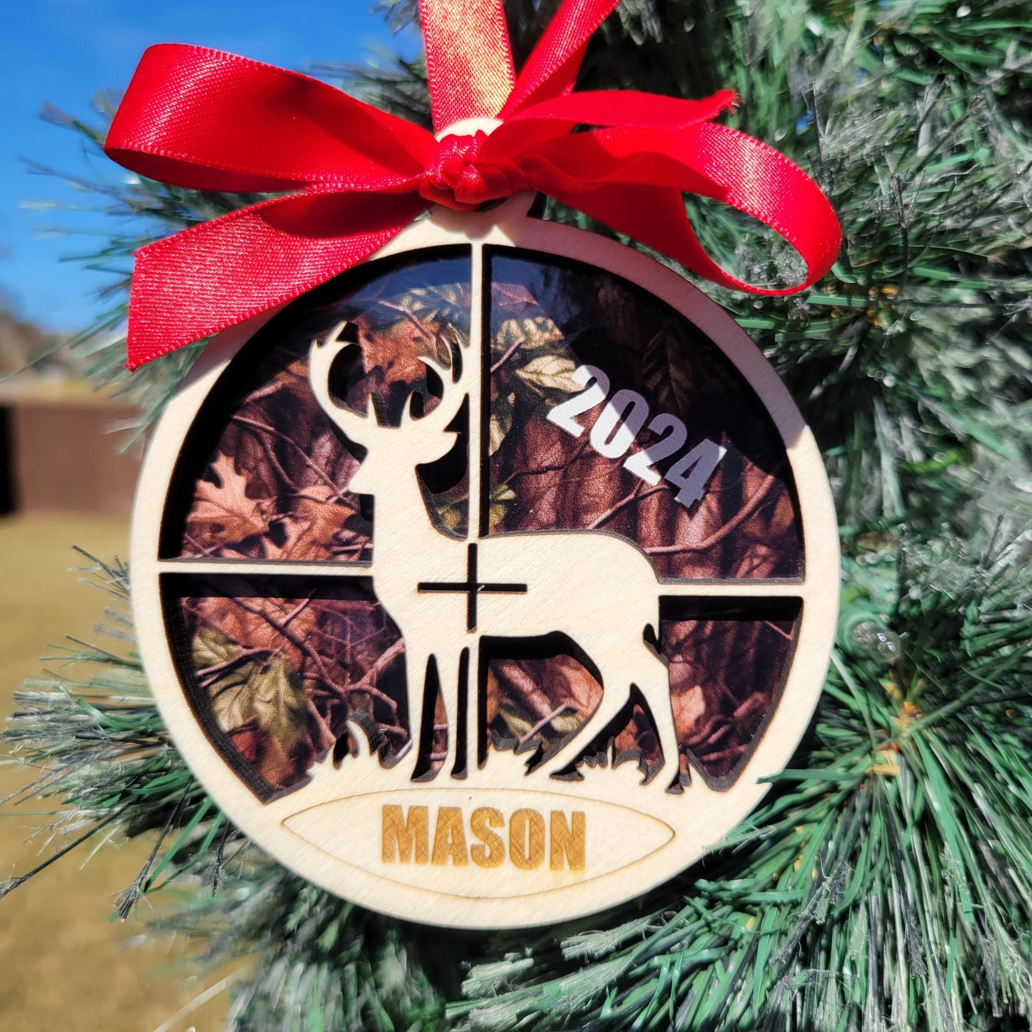 Personalized Hunting Christmas Ornament Gift for Hunter, Hunting Christmas Ornament, Camouflage Hunter Christmas Gift for Hunter 2025! - Personalized Holiday Ornament