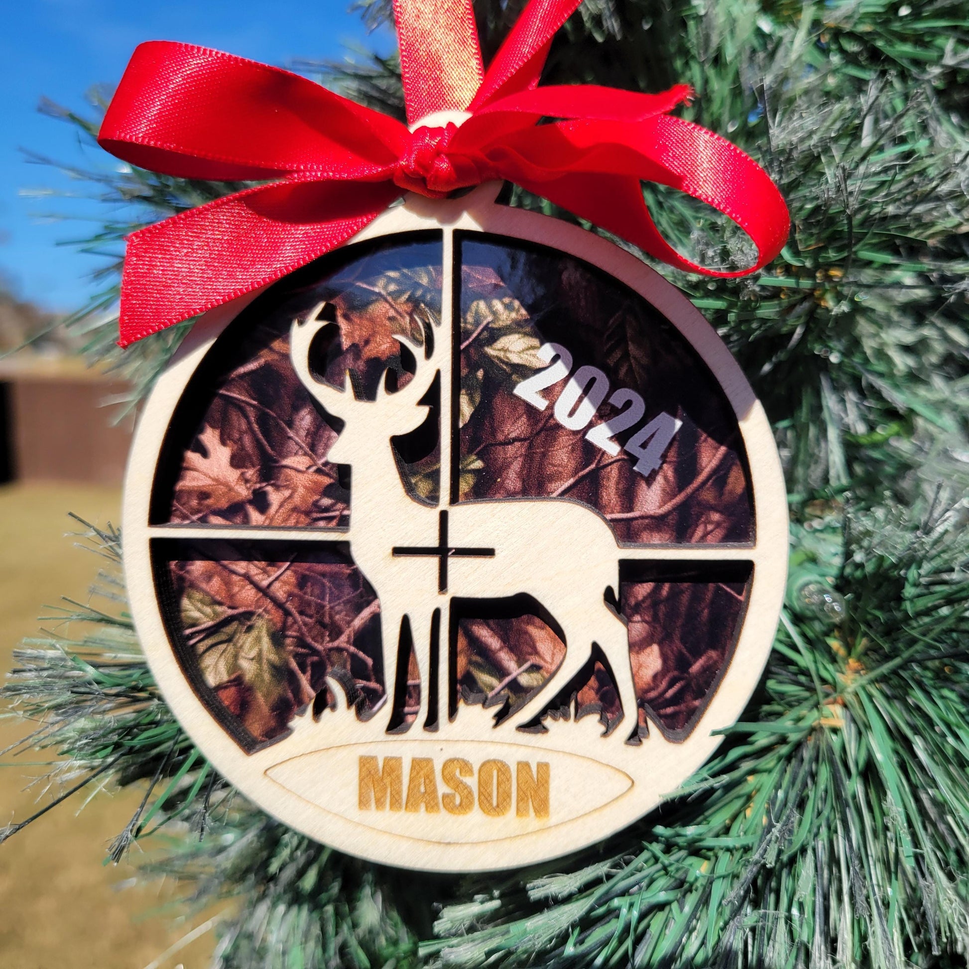 Personalized Hunting Christmas Ornament Gift for Hunter, Hunting Christmas Ornament, Camouflage Hunter Christmas Gift for Hunter 2025! - Personalized Holiday Ornament