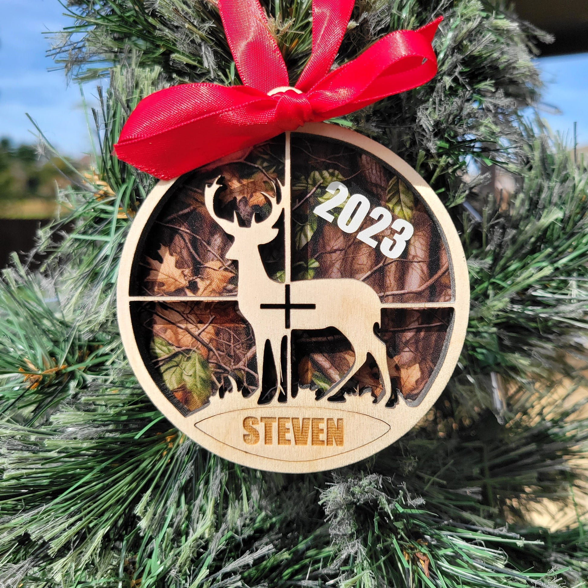 Personalized Hunting Christmas Ornament Gift for Hunter, Hunting Christmas Ornament, Camouflage Hunter Christmas Gift for Hunter 2025! - Personalized Holiday Ornament