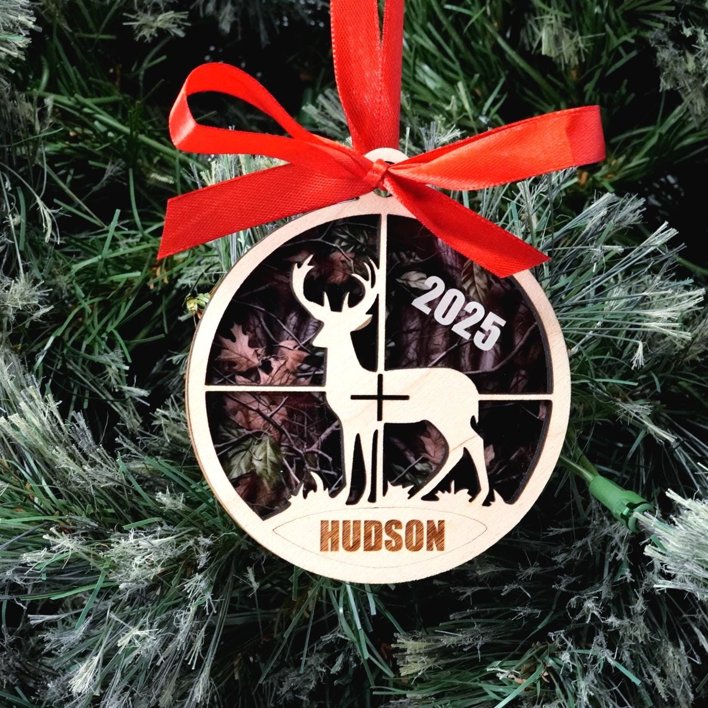 Personalized Hunting Christmas Ornament Gift for Hunter, Hunting Christmas Ornament, Camouflage Hunter Christmas Gift for Hunter 2025! - Personalized Holiday Ornament