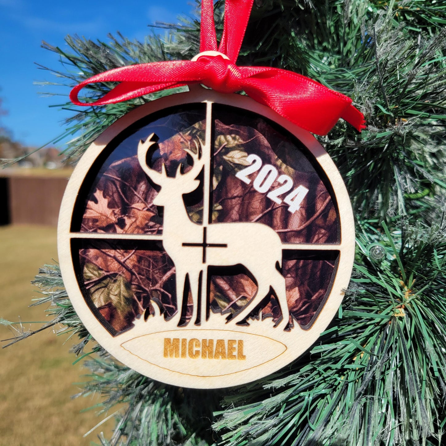 Personalized Hunting Christmas Ornament Gift for Hunter, Hunting Christmas Ornament, Camouflage Hunter Christmas Gift for Hunter 2025! - Personalized Holiday Ornament