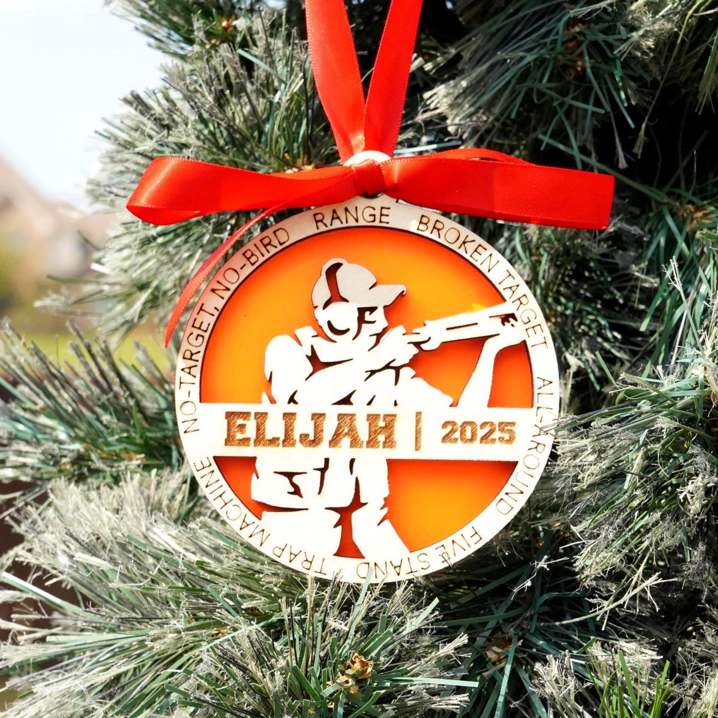 Personalized Clay Shooting Christmas Ornament Gift for Skeet Shooter, Trap Shooter Ornament, Christmas Gift for Clay Shooter, - Personalized Holiday Ornament