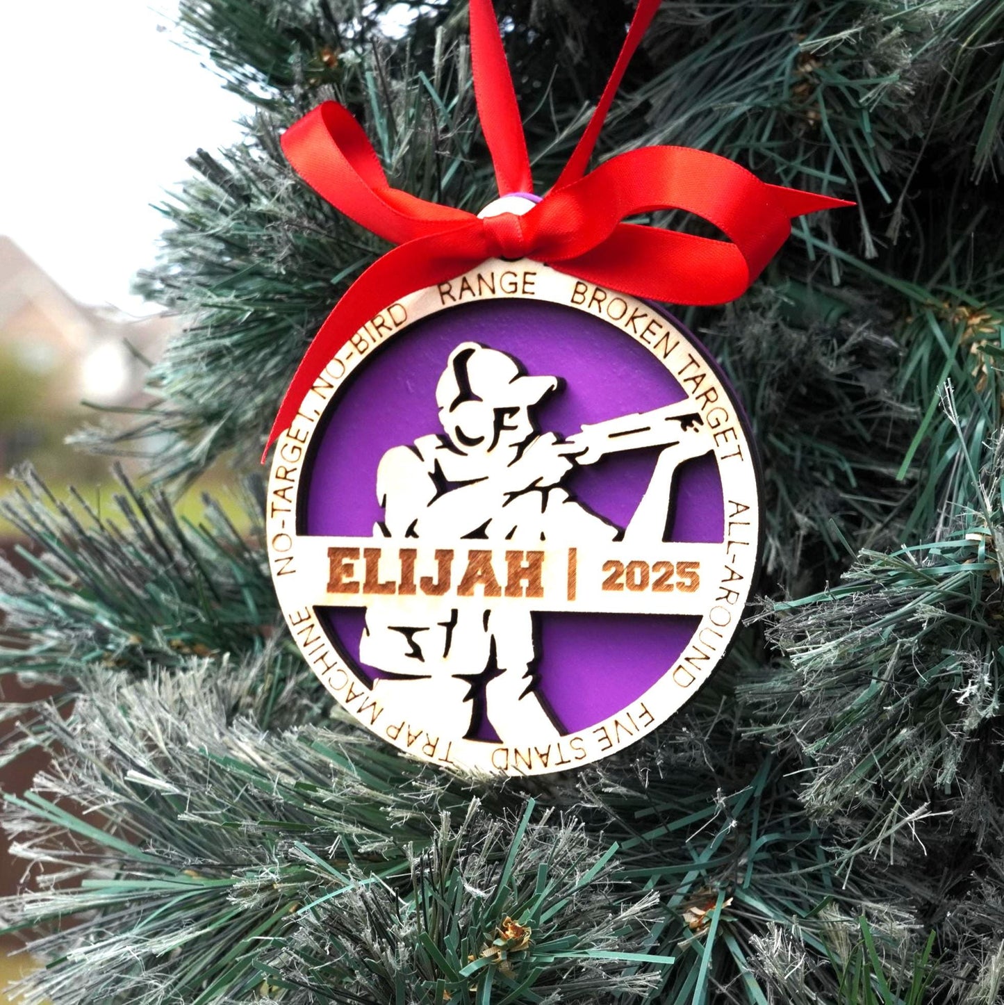 Personalized Clay Shooting Christmas Ornament Gift for Skeet Shooter, Trap Shooter Ornament, Christmas Gift for Clay Shooter, - Personalized Holiday Ornament