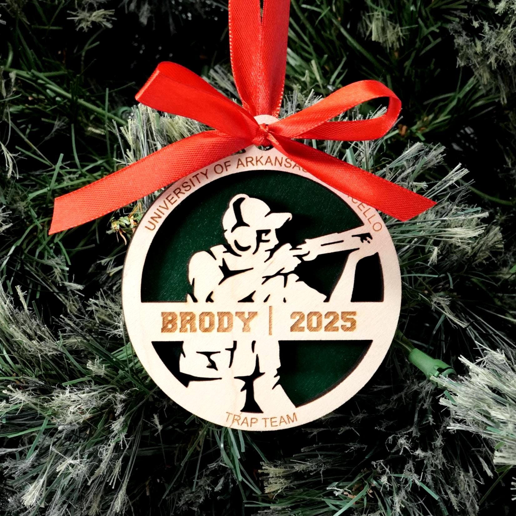 Personalized Clay Shooting Christmas Ornament Gift for Skeet Shooter, Trap Shooter Ornament, Christmas Gift for Clay Shooter, - Personalized Holiday Ornament