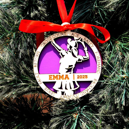 Personalized Tennis Christmas Ornament Gift for Tennis Player, Tennis Ornament, Christmas Gift for Tennis Coach, Personalized Tennis Gift - Personalized Holiday Ornament
