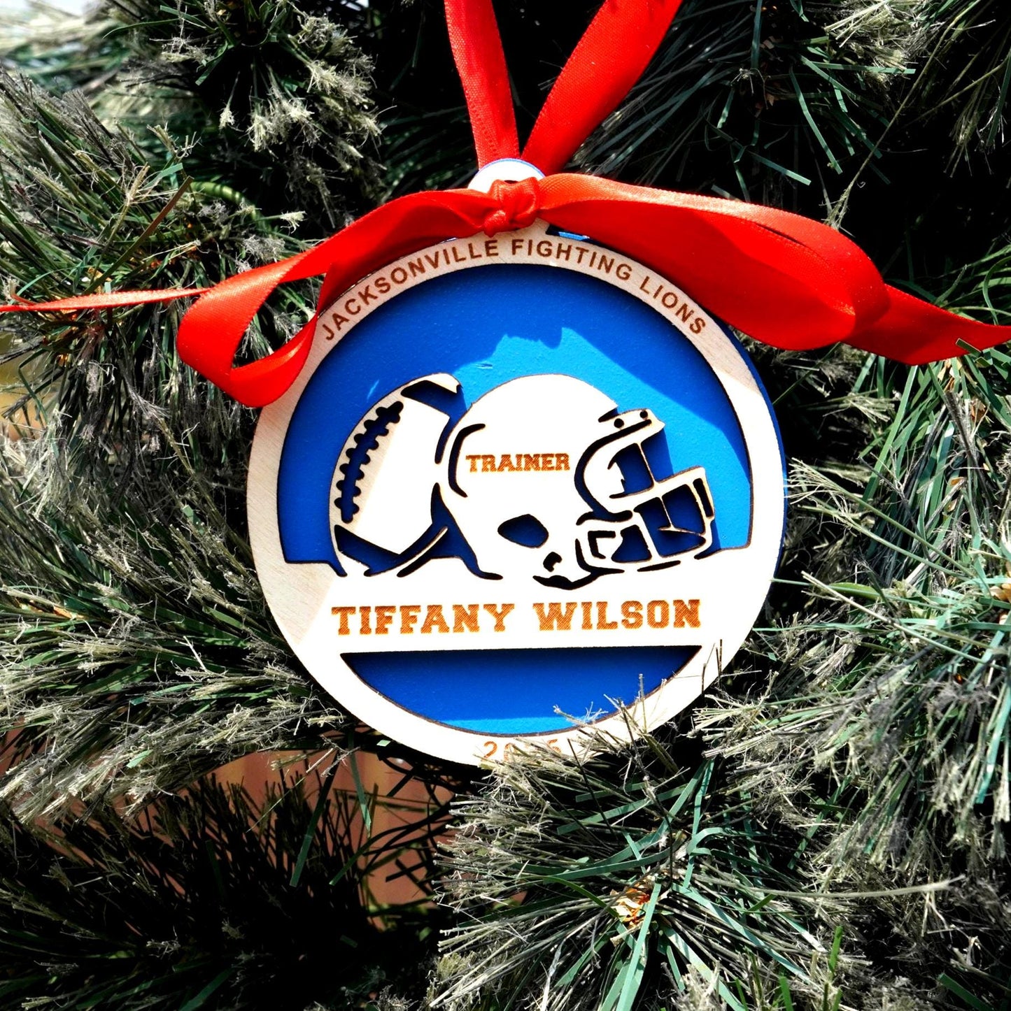 Personalized Football Christmas Ornament – Custom Coach, Assistant, Athletic Director, Trainer, or Team Manager Gift - Personalized Holiday Ornament