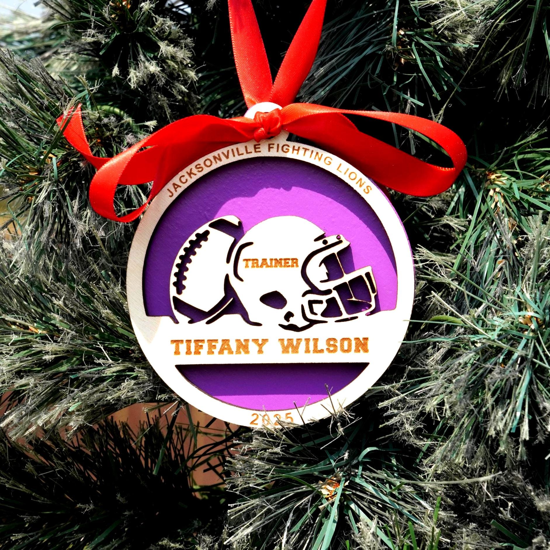 Personalized Football Christmas Ornament – Custom Coach, Assistant, Athletic Director, Trainer, or Team Manager Gift - Personalized Holiday Ornament