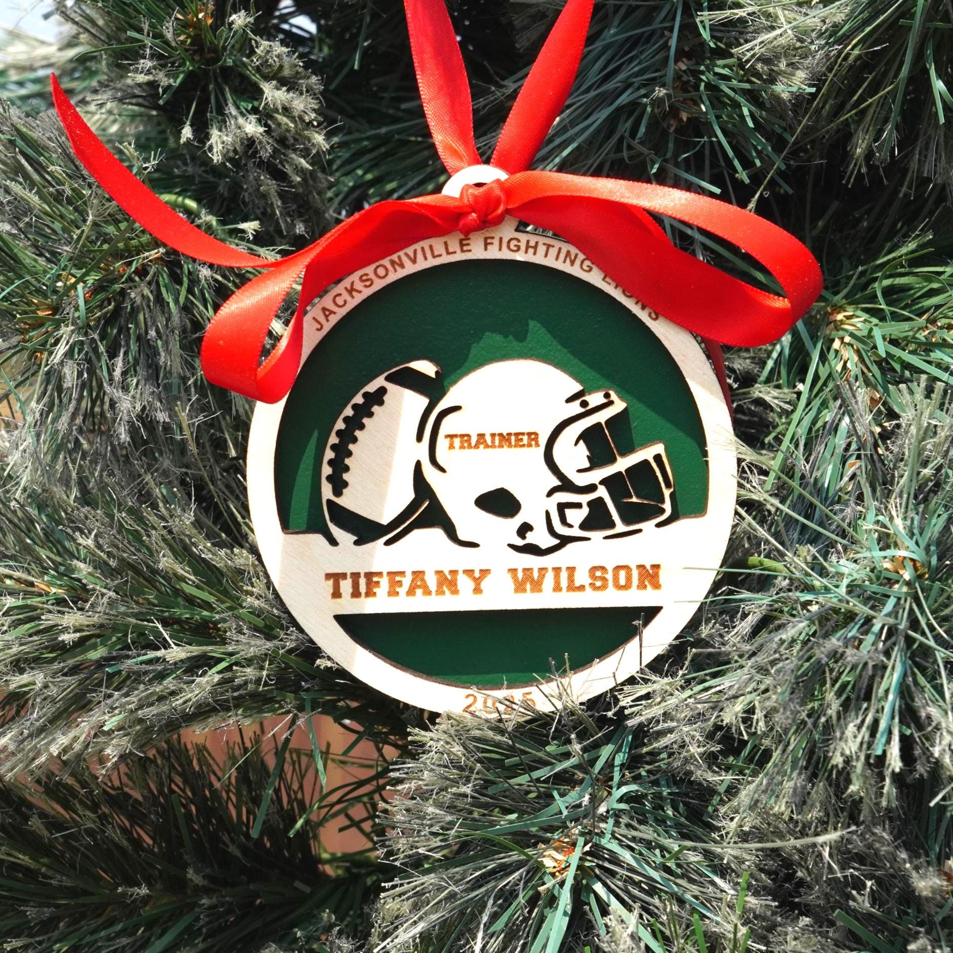 Personalized Football Christmas Ornament – Custom Coach, Assistant, Athletic Director, Trainer, or Team Manager Gift - Personalized Holiday Ornament