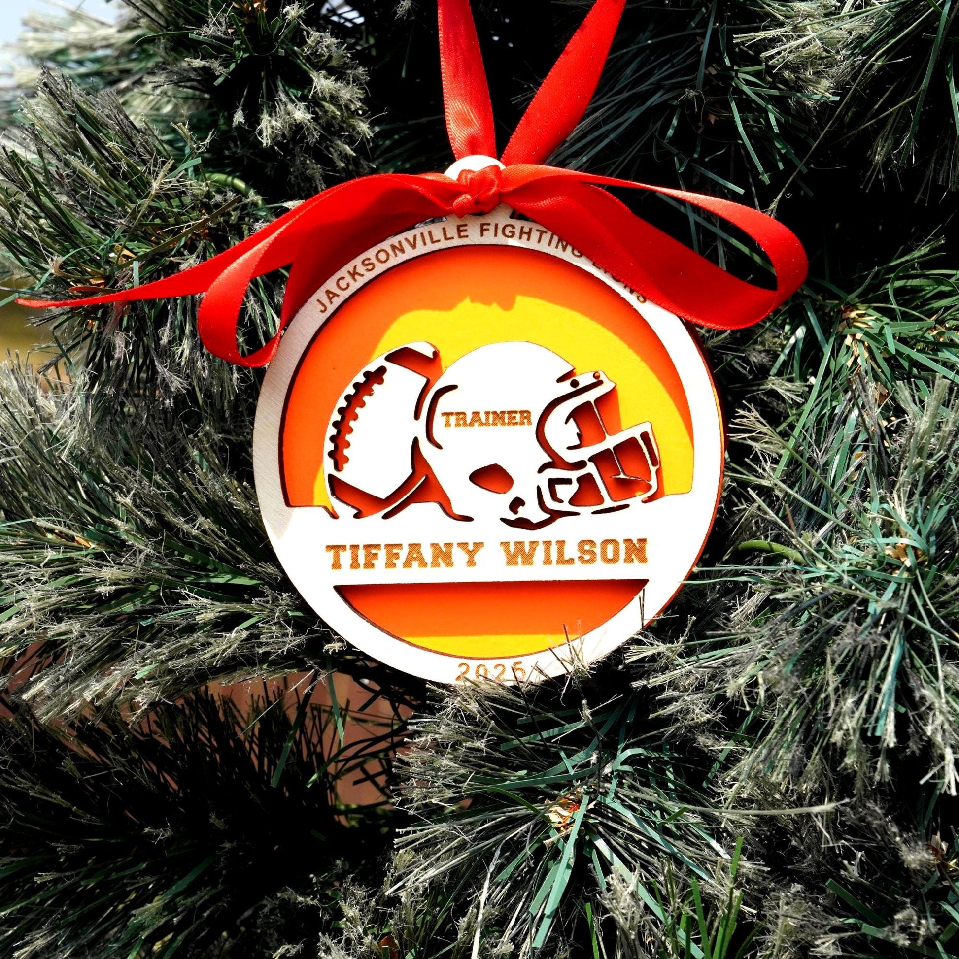 Personalized Football Christmas Ornament – Custom Coach, Assistant, Athletic Director, Trainer, or Team Manager Gift - Personalized Holiday Ornament