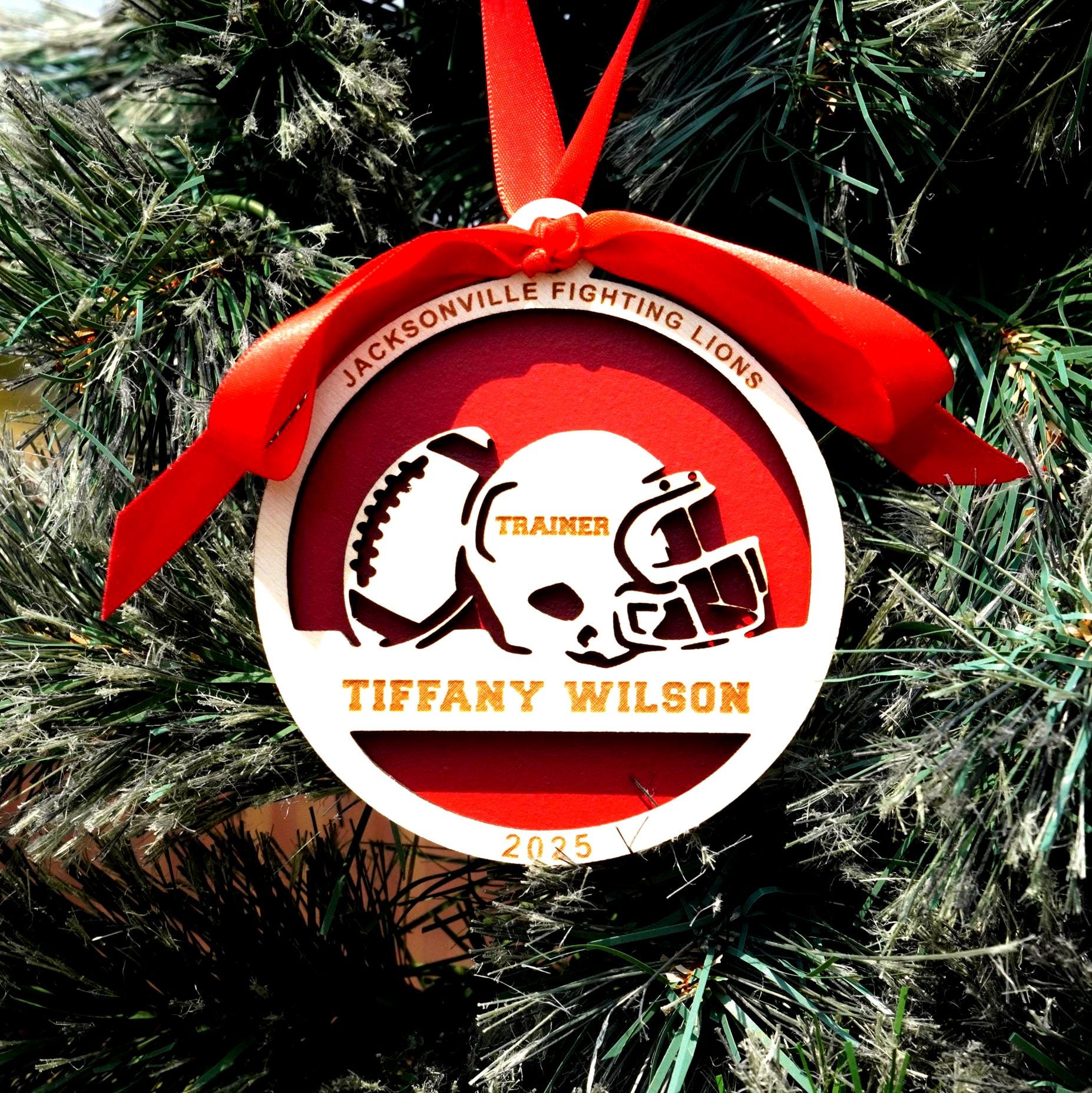 Personalized Football Christmas Ornament – Custom Coach, Assistant, Athletic Director, Trainer, or Team Manager Gift - Personalized Holiday Ornament