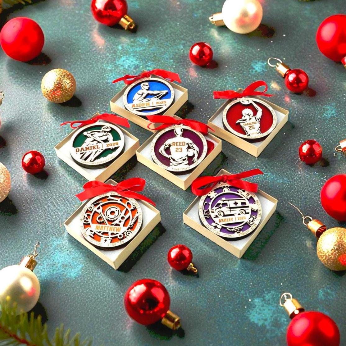 Personalized Football Christmas Ornament – Custom Coach, Assistant, Athletic Director, Trainer, or Team Manager Gift - Personalized Holiday Ornament