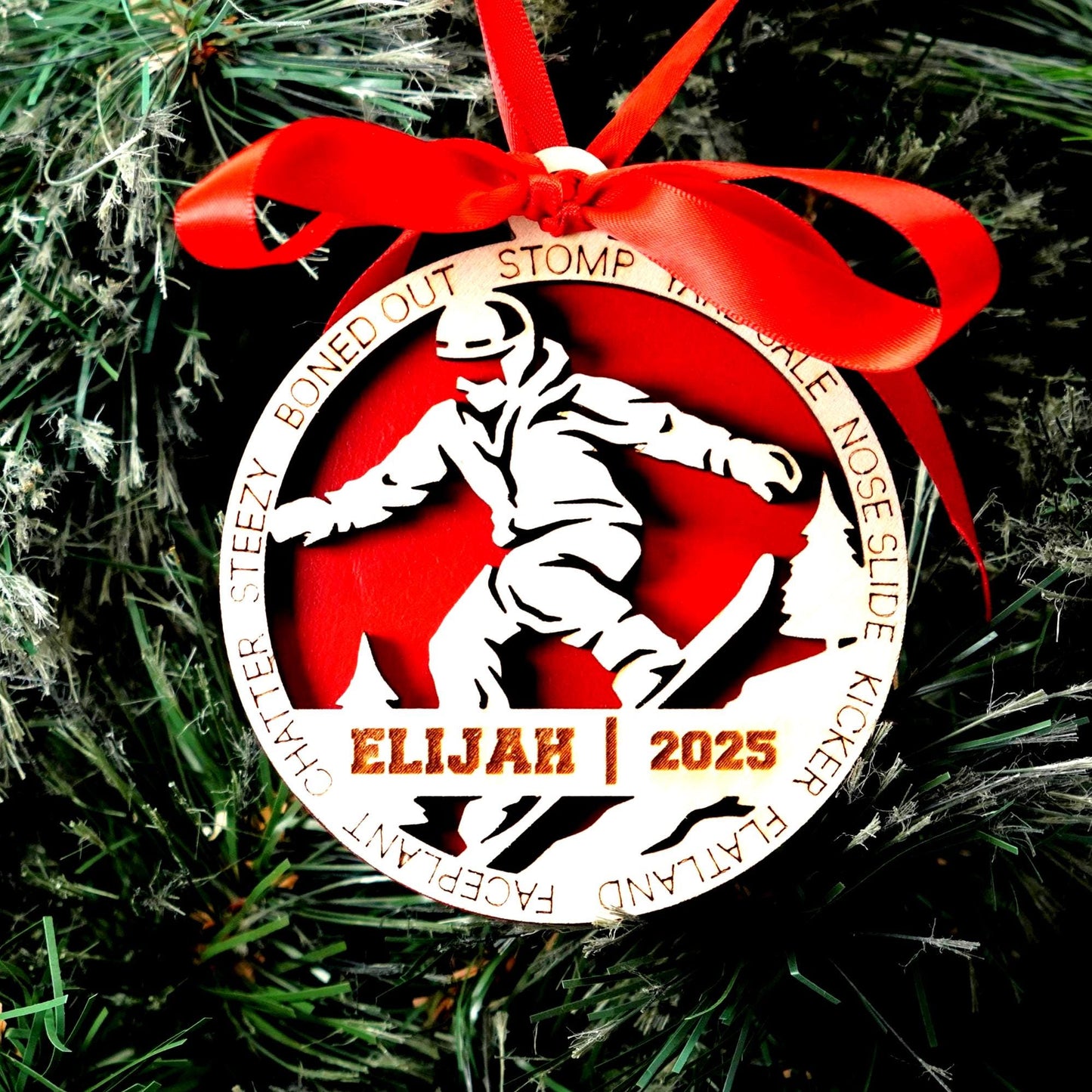 Personalized Snowboarder Christmas Ornament – Custom Snowboarding Gift, Holiday Keepsake for Riders, Athletes, Snowboarding Ornament - Personalized Holiday Ornament