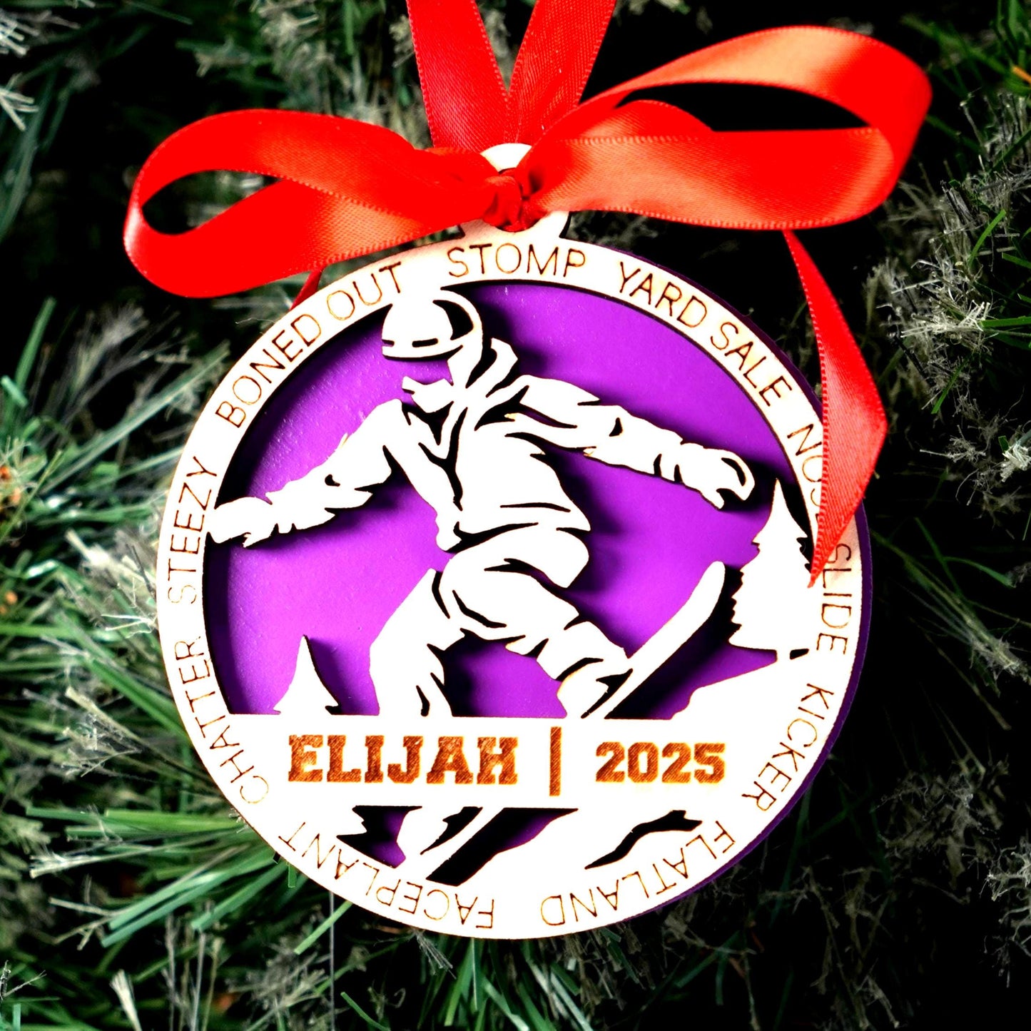 Personalized Snowboarder Christmas Ornament – Custom Snowboarding Gift, Holiday Keepsake for Riders, Athletes, Snowboarding Ornament - Personalized Holiday Ornament