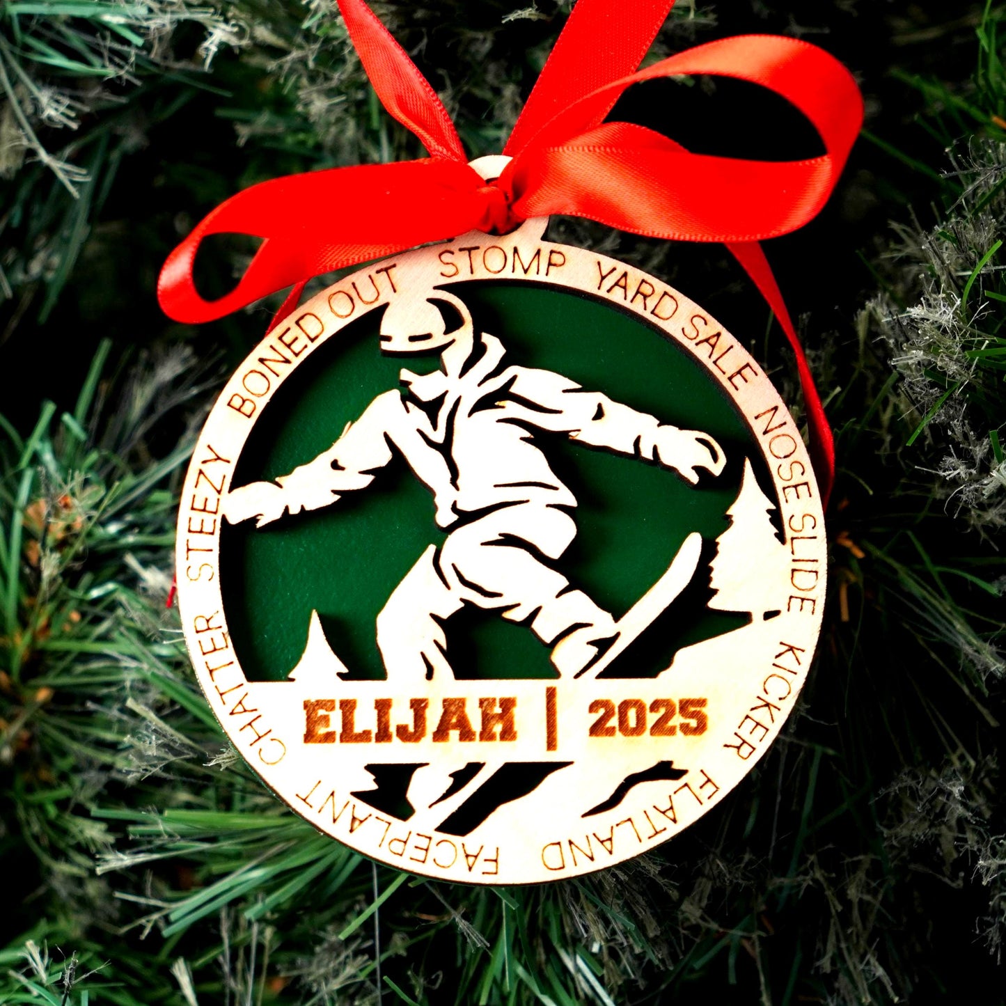 Personalized Snowboarder Christmas Ornament – Custom Snowboarding Gift, Holiday Keepsake for Riders, Athletes, Snowboarding Ornament - Personalized Holiday Ornament